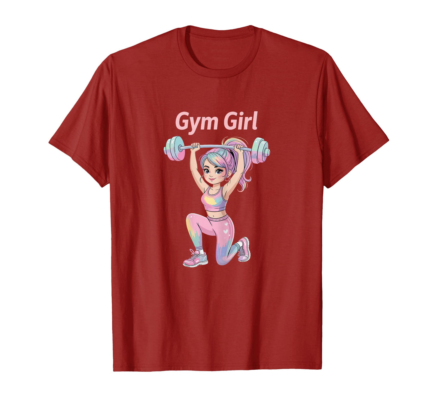 Workout Fitness Watercolor Pastel Gym Girl T-Shirt