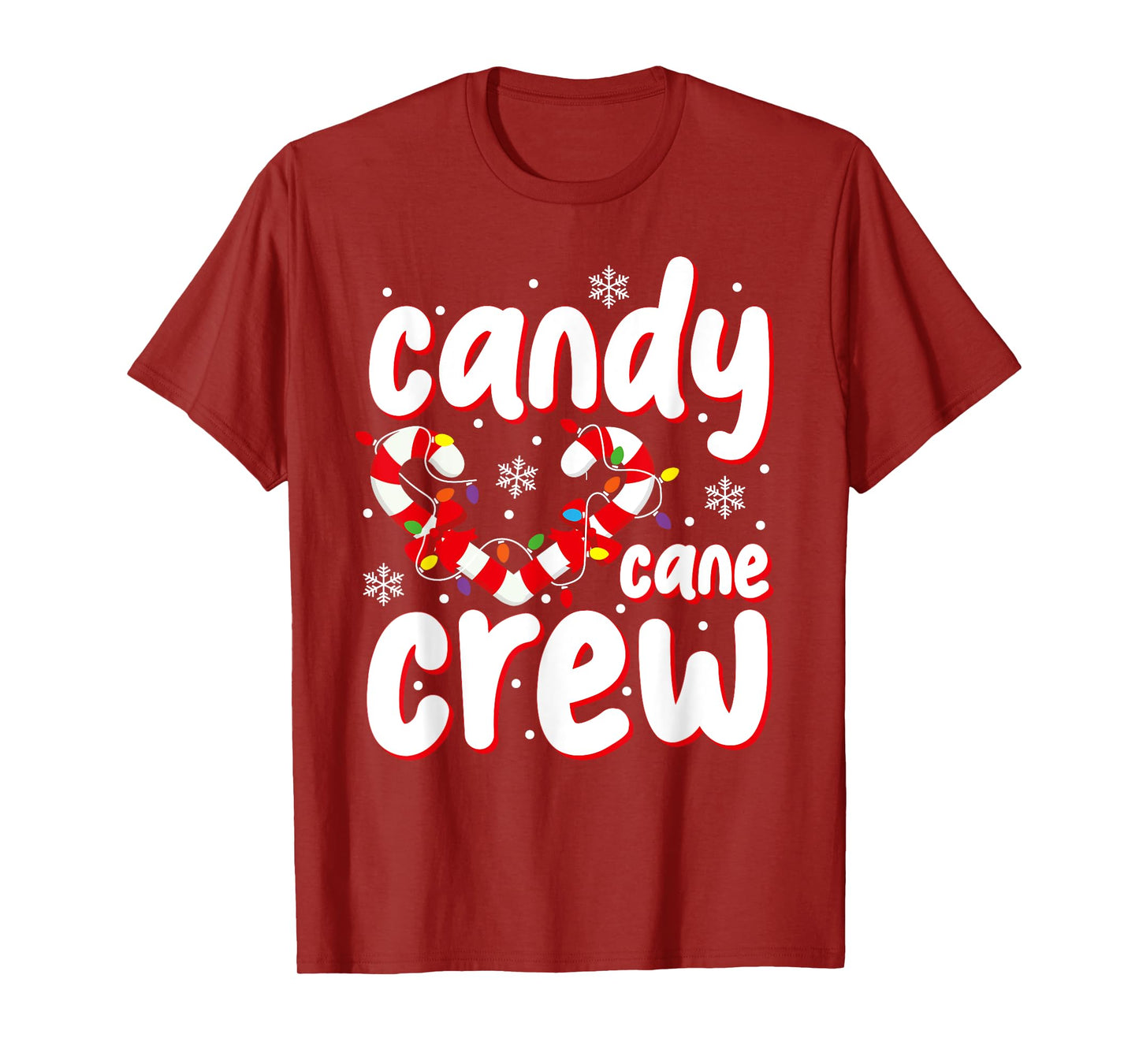 Christmas Candy Cane Crew Santa Xmas Kids Toddler Women Men T-Shirt
