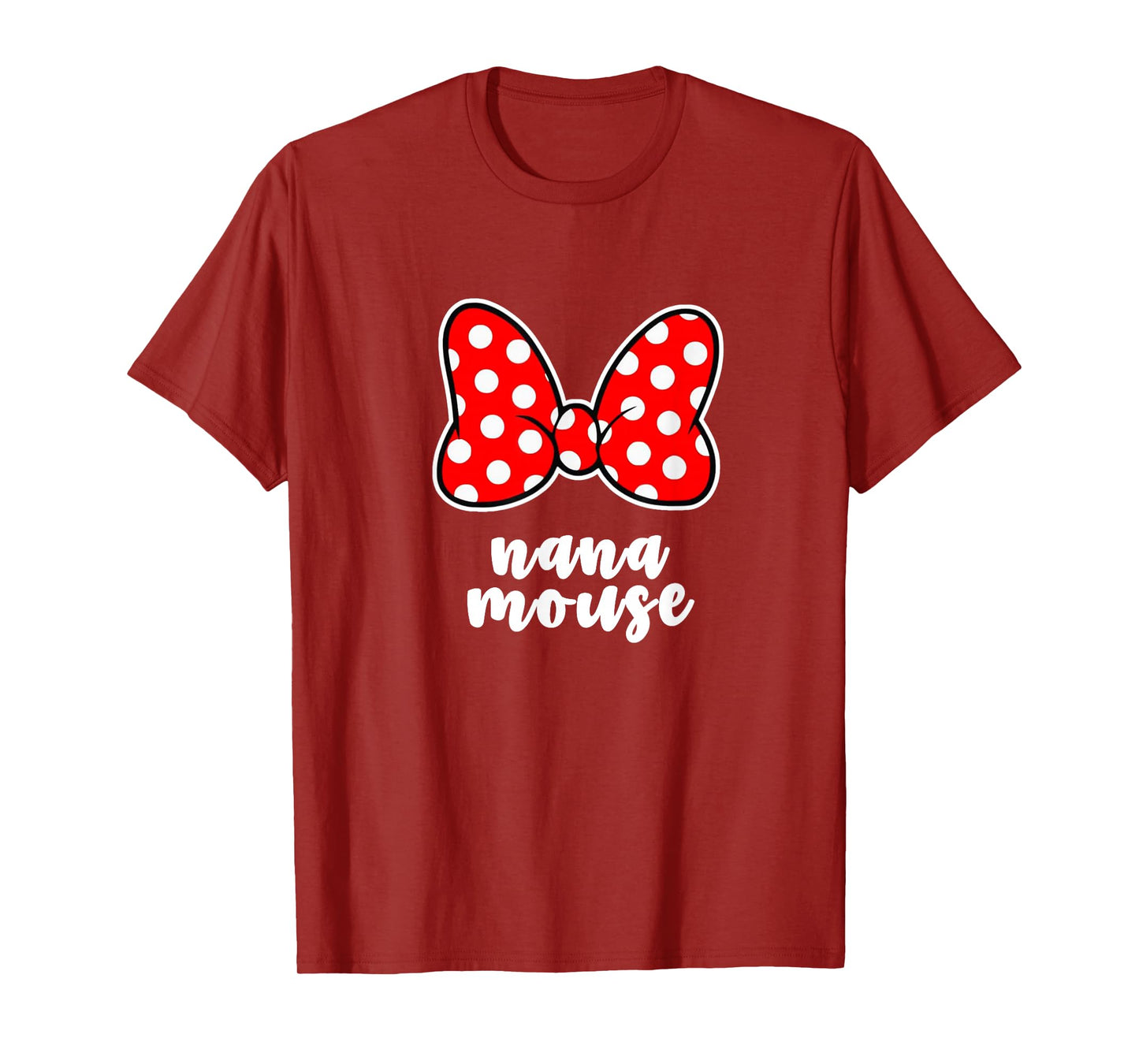 Womens Nana Mouse Family Vacation Bow T-Shirt