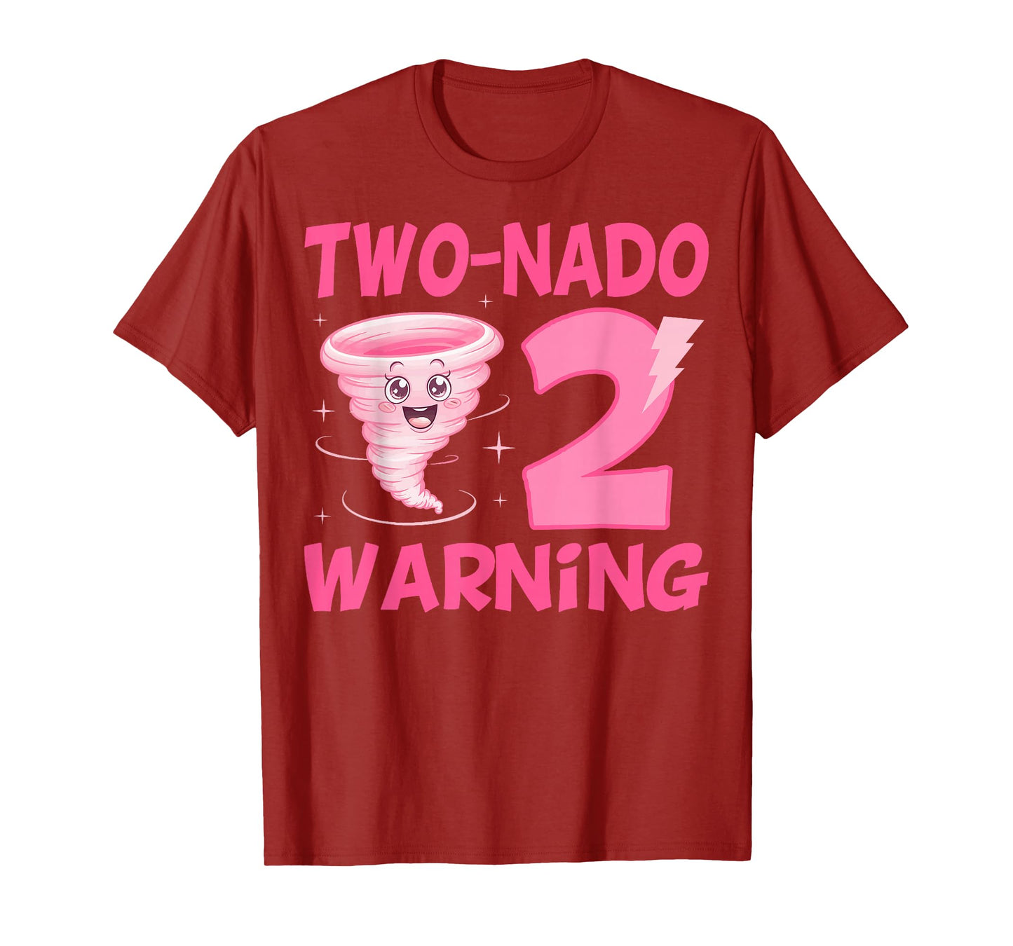 Kids Two-nado Warning 2nd Birthday Pink Tornado Birthday T-Shirt