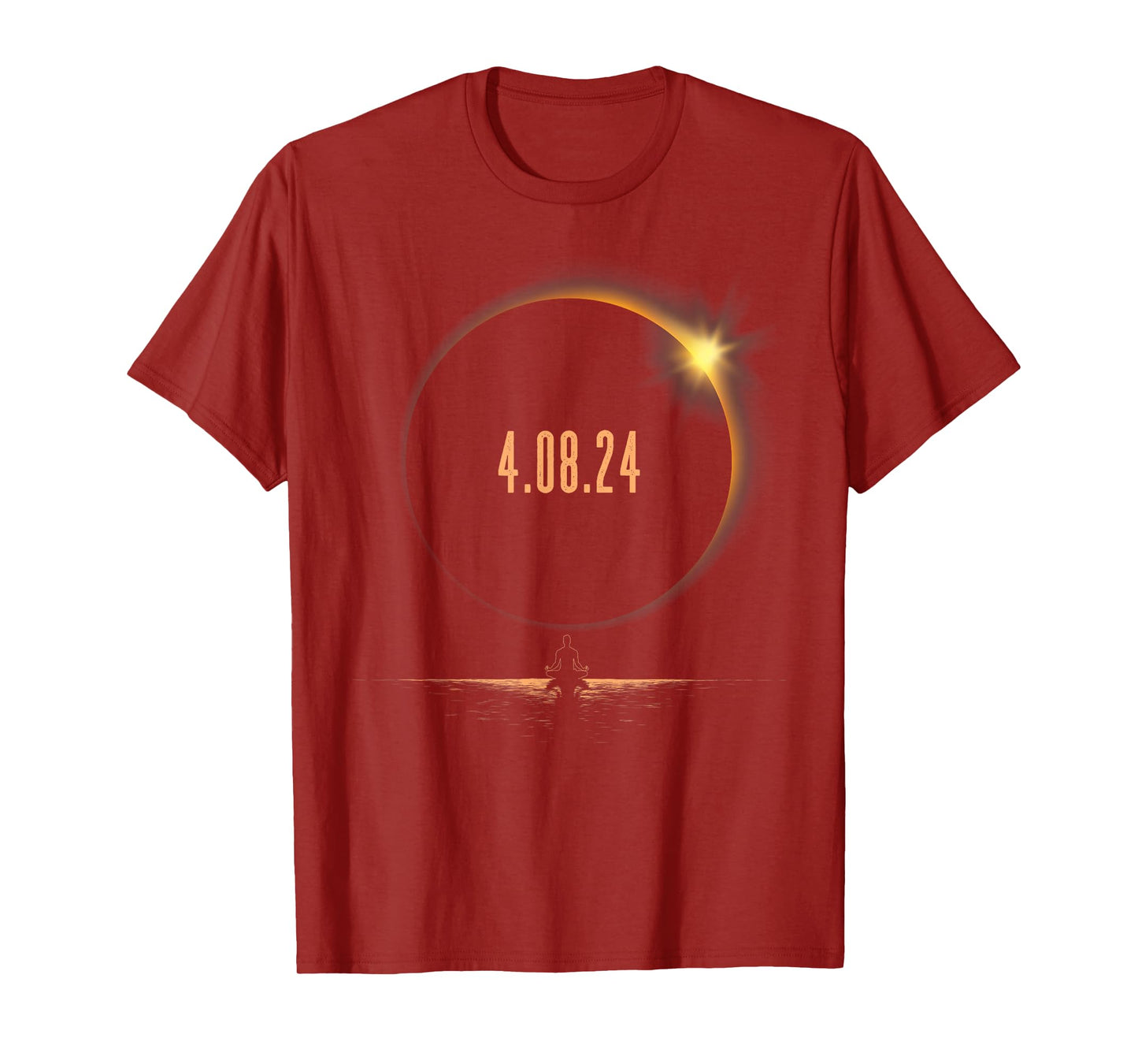 America Totality Male Yoga 4.08.24 Total Solar Eclipse 2024 T-Shirt
