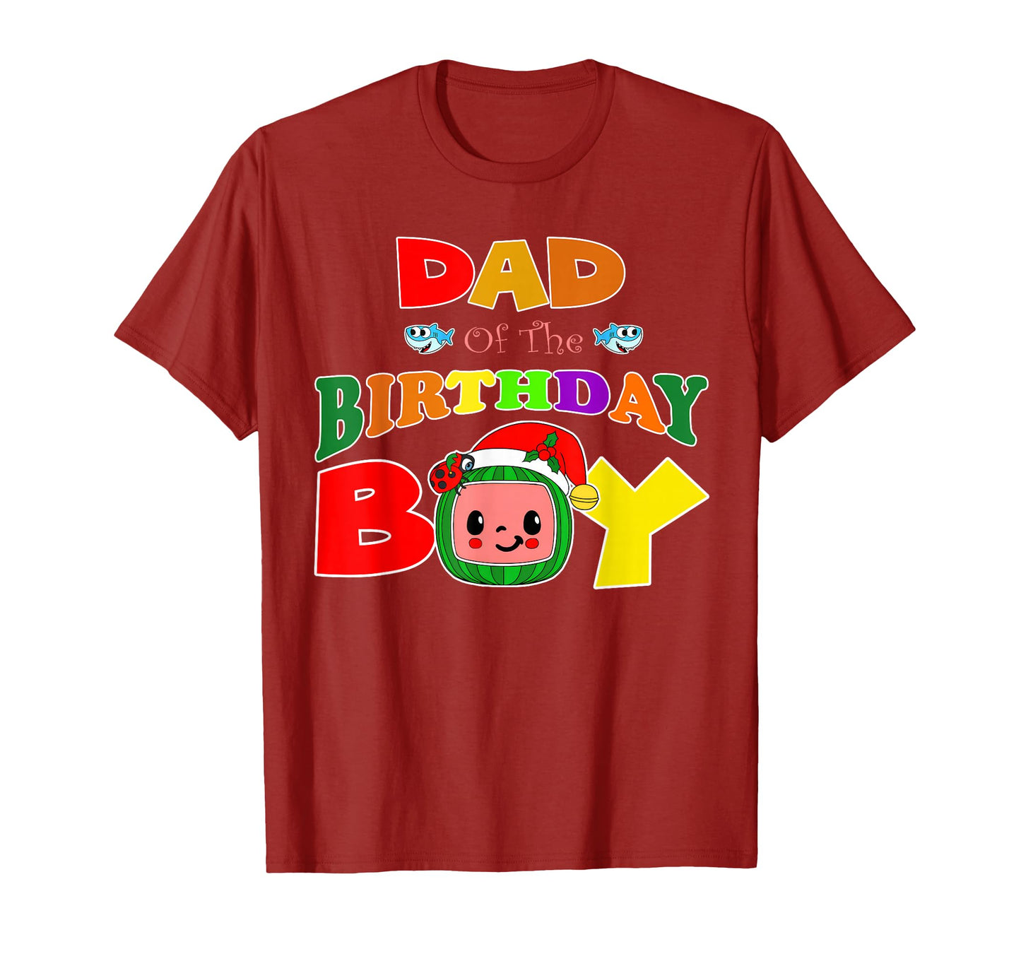 Dad and Mom Of The Birthday Boy Funny Melon Family Matching T-Shirt