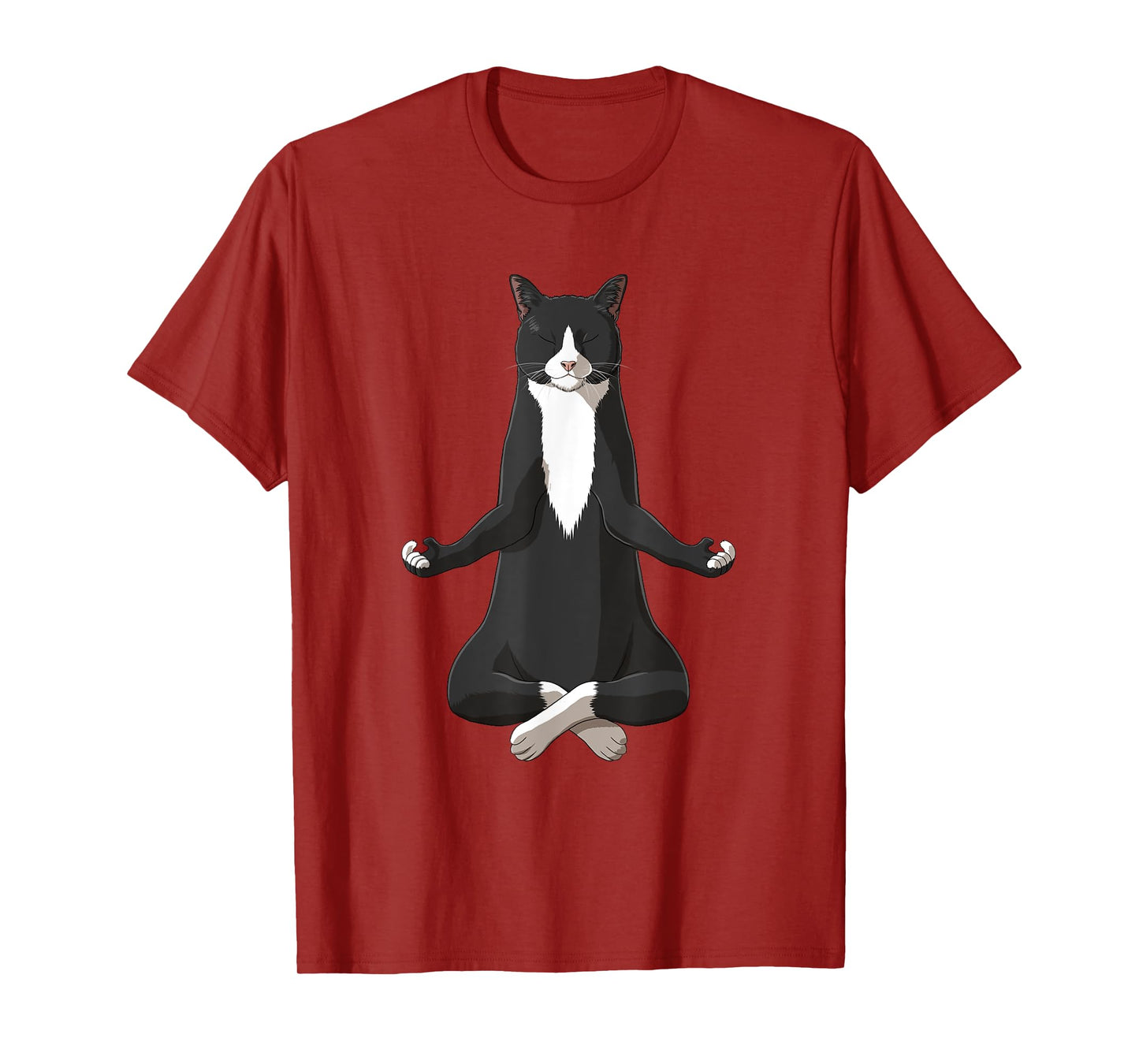 Funny Yoga Tuxie Tuxedo Cat T-Shirt for Men Women Girls Kids