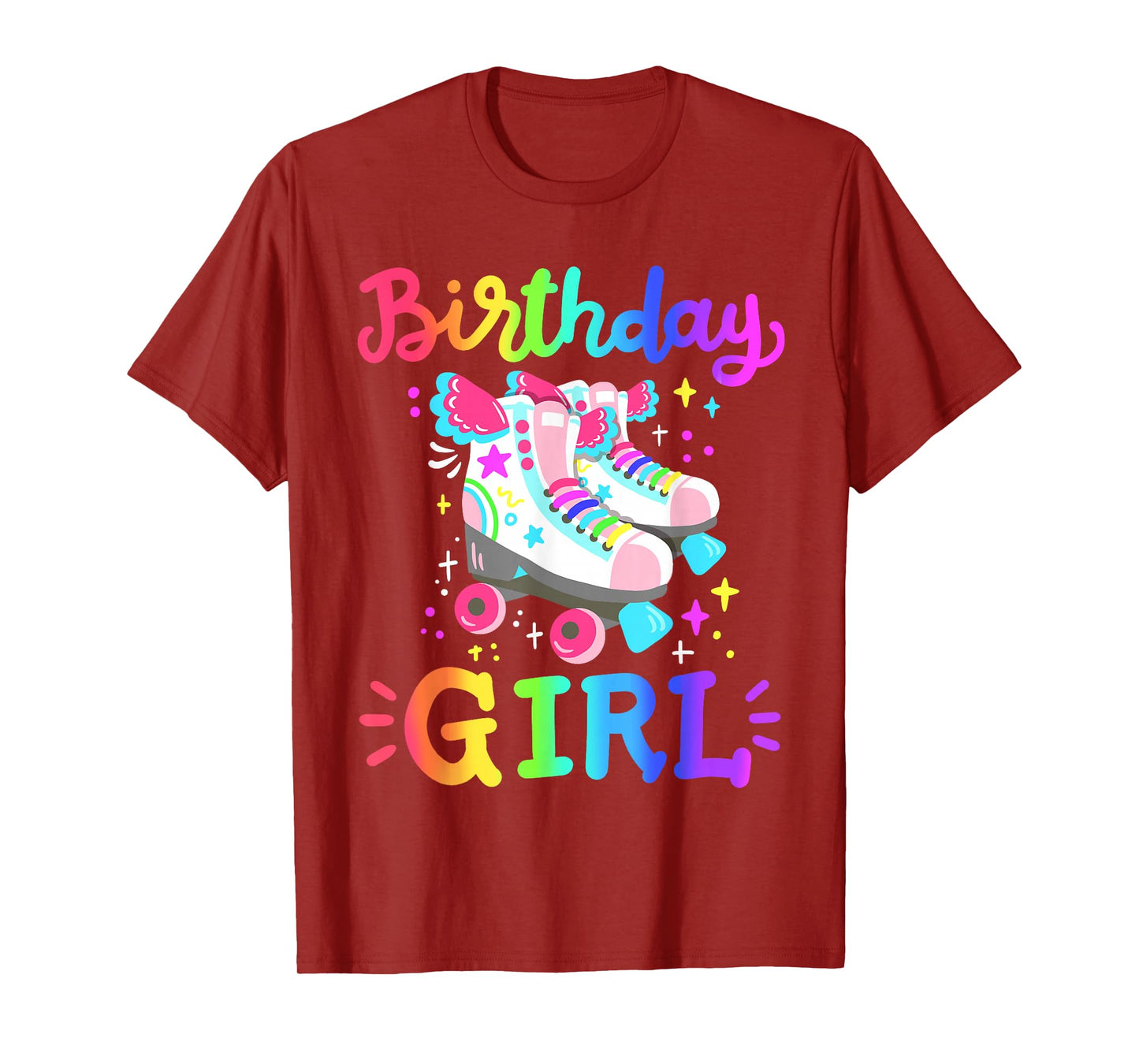 Birthday Girl Rolling Skates Roller Skater Party Kids Girls T-Shirt