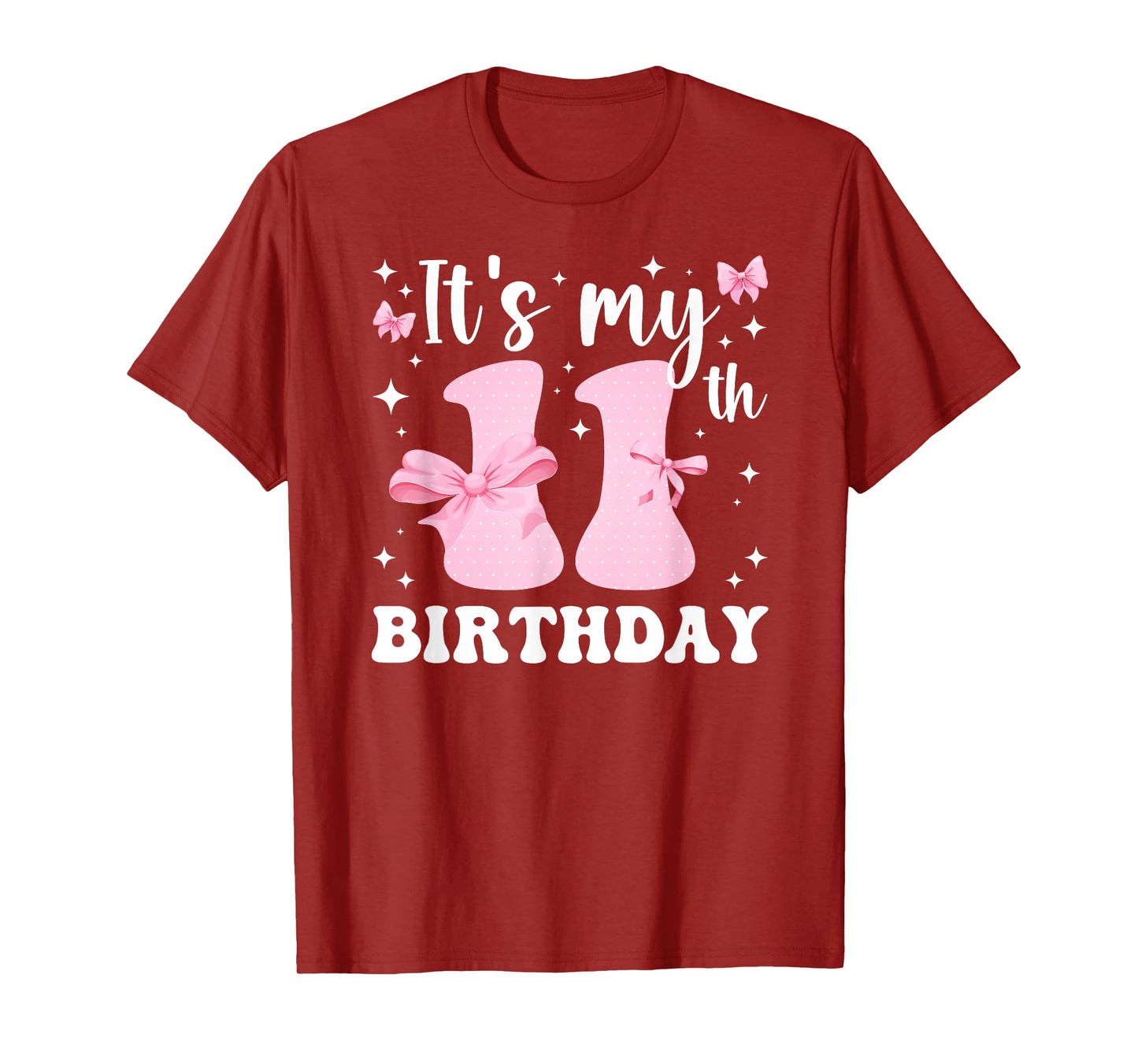 11th Coquette Themed Birthday Eleven Year Old Girl Bow T-Shirt