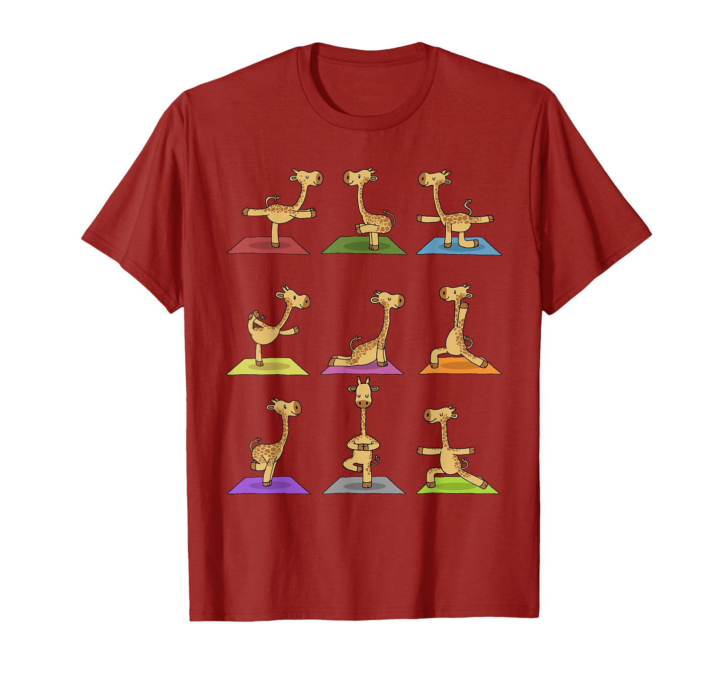 Giraffe Yoga T-Shirt Funny Giraffes In Yoga Poses Sports Tee T-Shirt