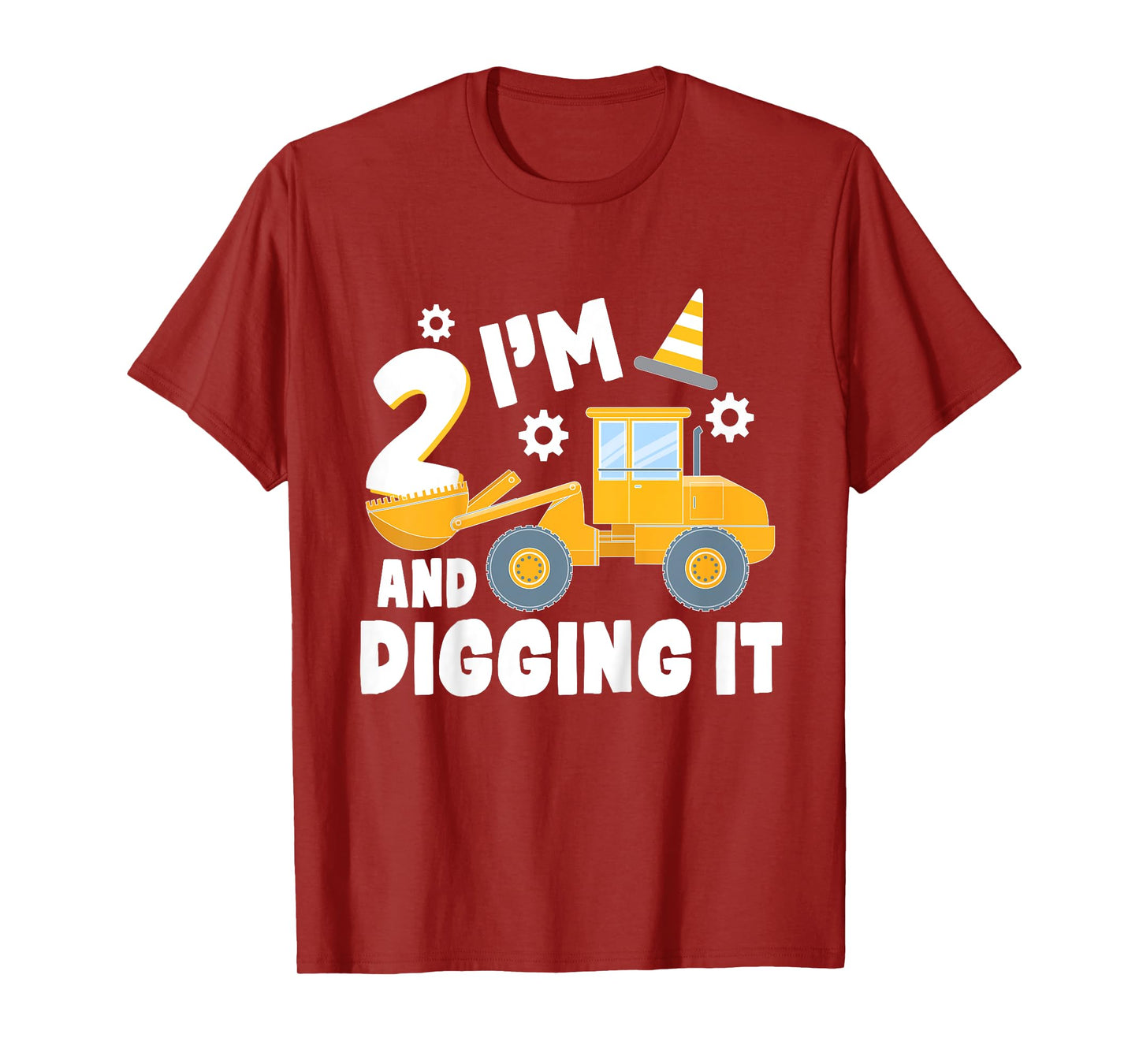 I'm 2 and Digging It 2 Year Old 2nd Birthday Construction T-Shirt