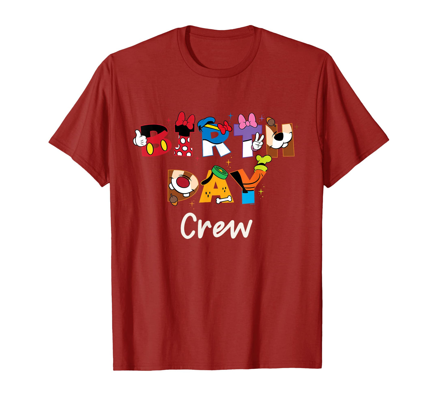 Disney "Birthday Crew" Mickey Mouse and Friends Letters T-Shirt