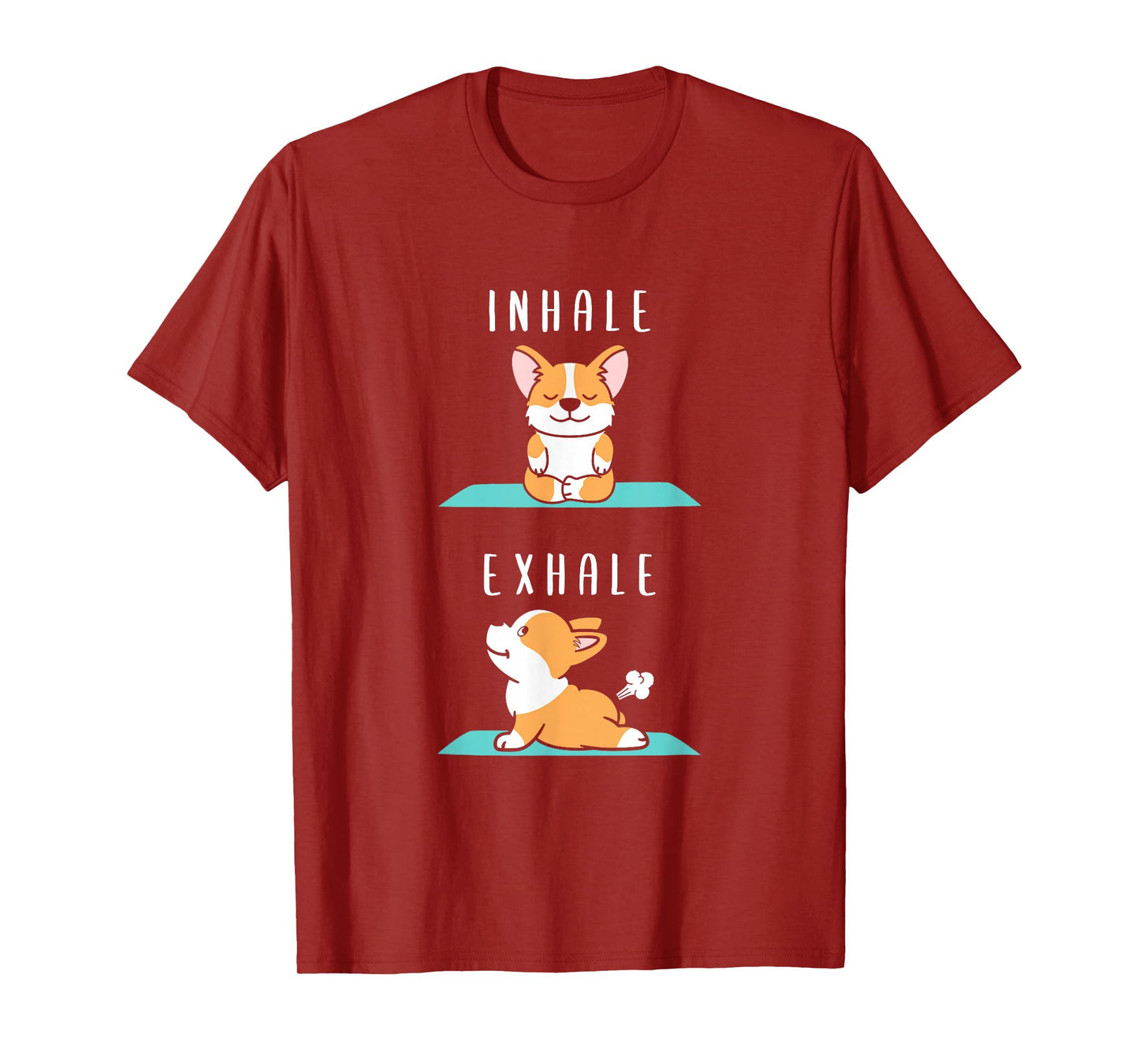 Inhale Exhale Namaste Yoga Corgi Dog Inner Meditation T-Shirt