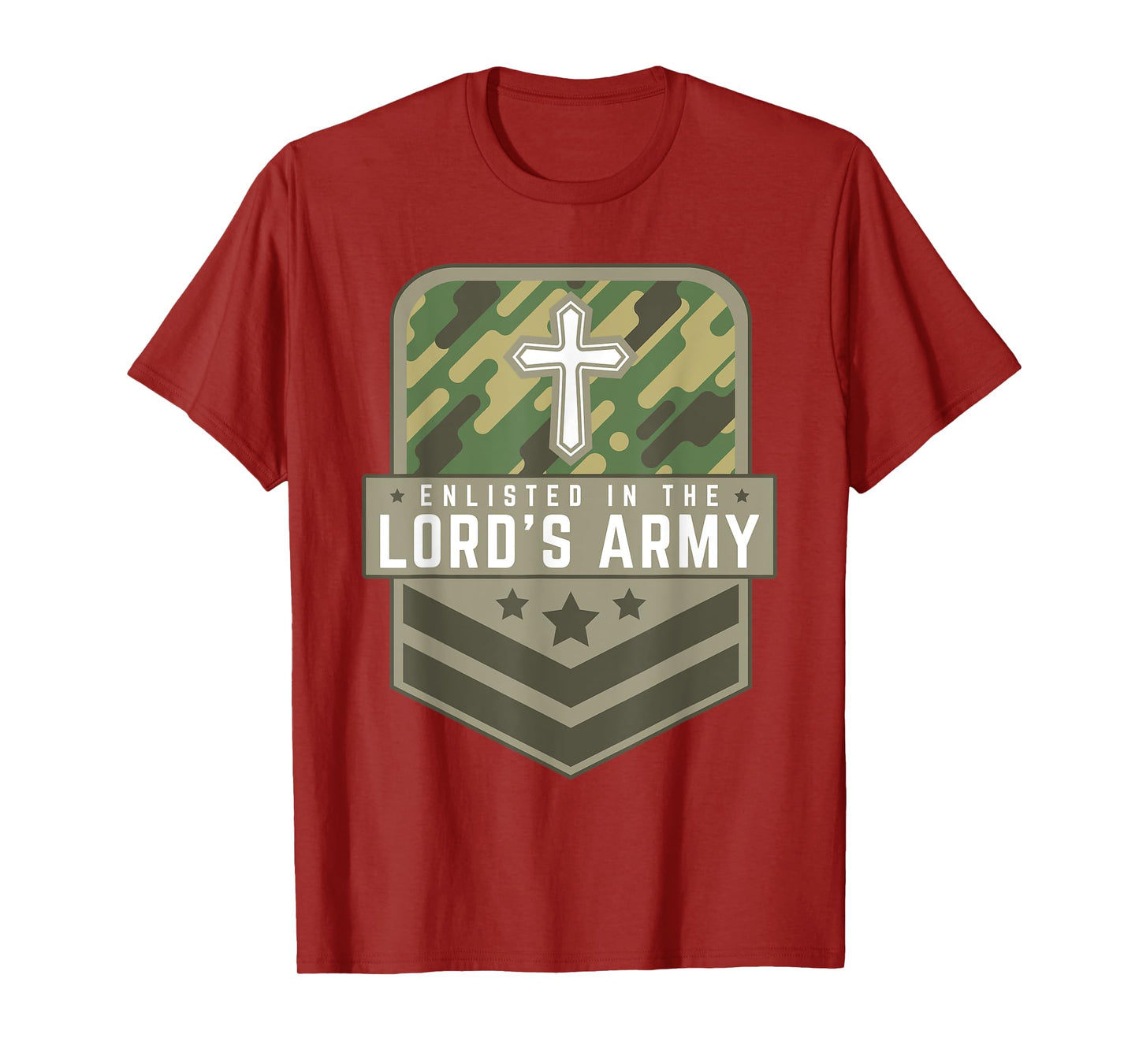Enlisted in the Lord's Army Faith Religious T-Shirt Cross T-Shirt