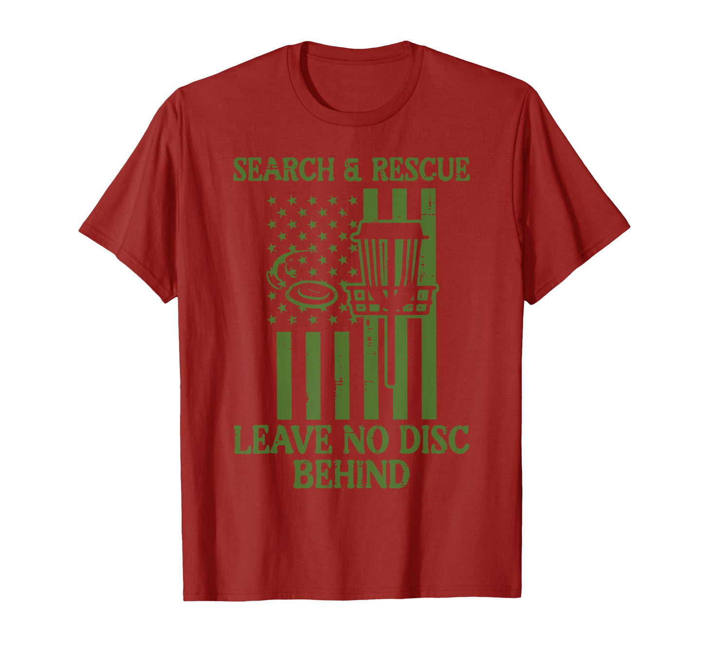Search Rescue No Disc Behind Flag Frisbee Golf Men Women Kid T-Shirt