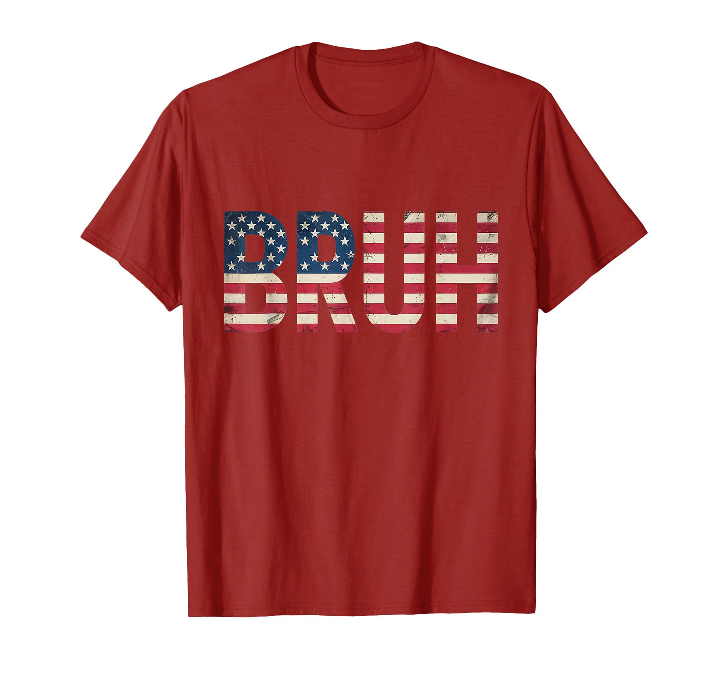 Patriotic Boys Teens Kids Men Vintage USA American Flag Bruh T-Shirt