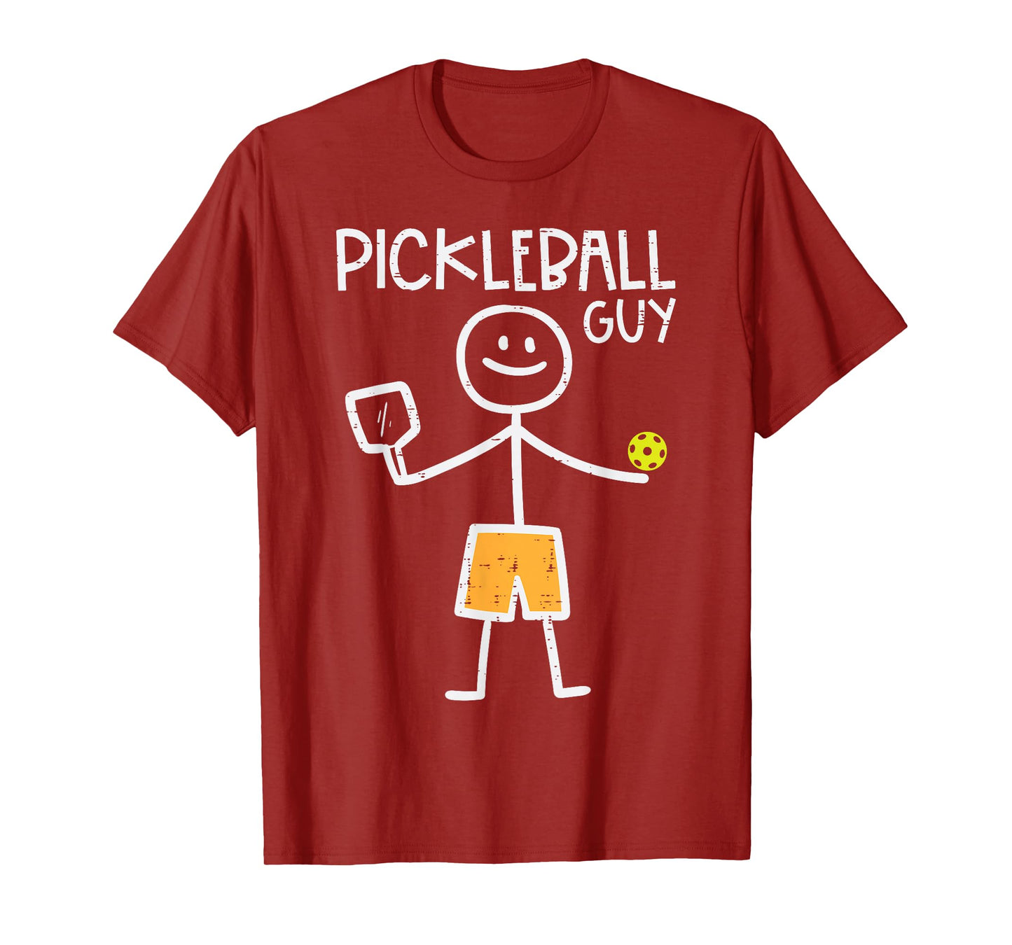 Pickleball Guy Stickman Pickle Ball Men Boys Kids Youth Teen T-Shirt