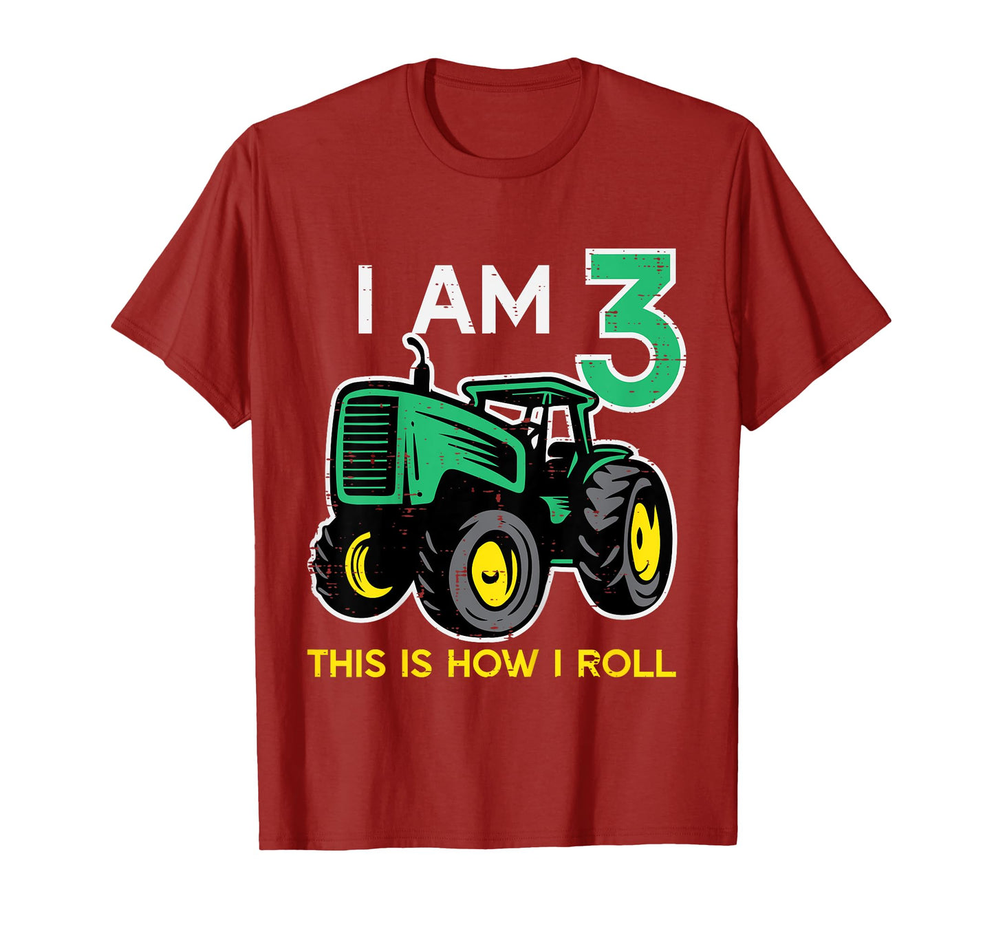 Kids 3rd Birthday Tractor This How I Roll 3 Bday Farm Truck Boys T-Shirt