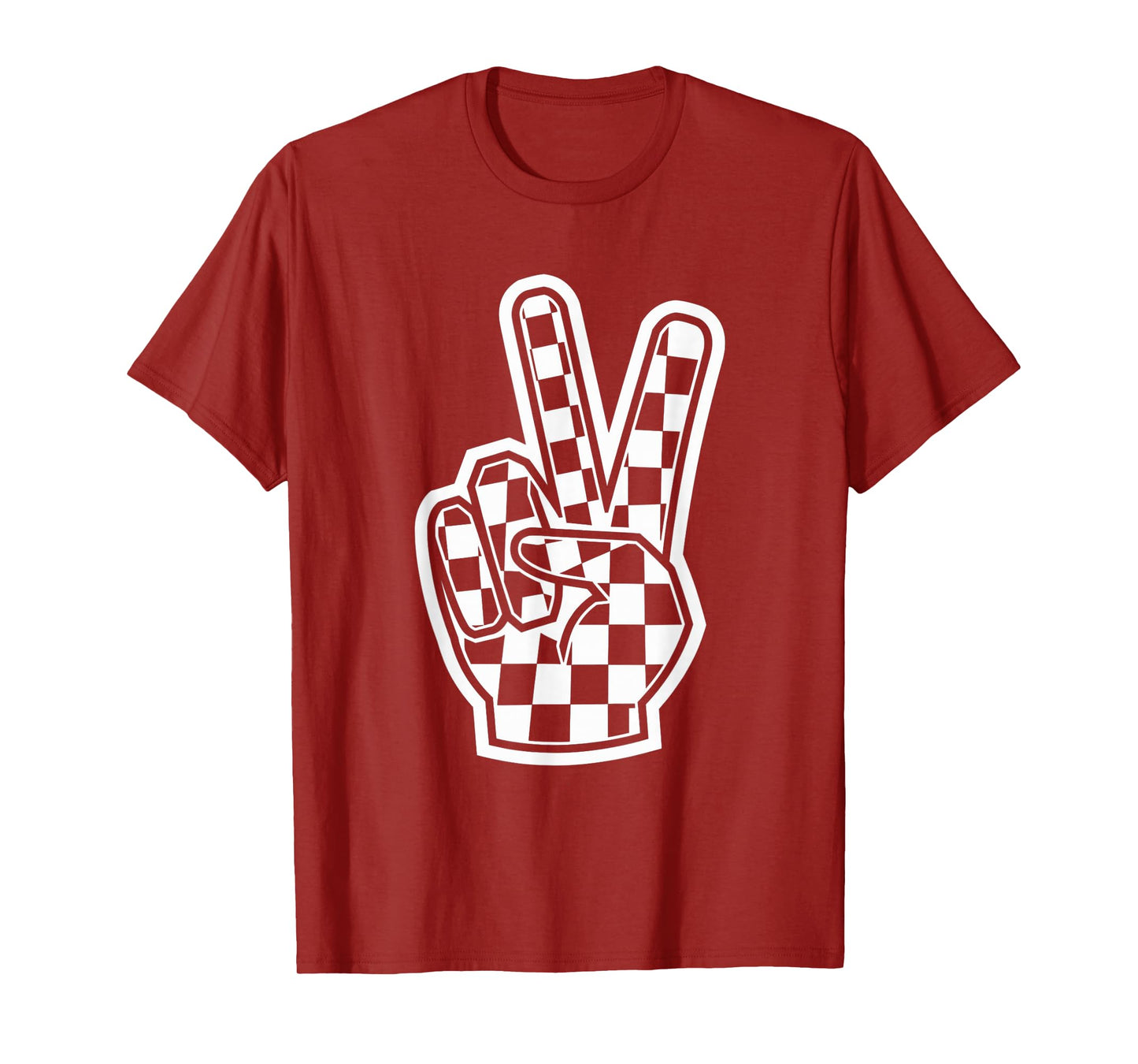 Peace Sing Checkered Hand Loving Toddlers Graphic Women Men T-Shirt