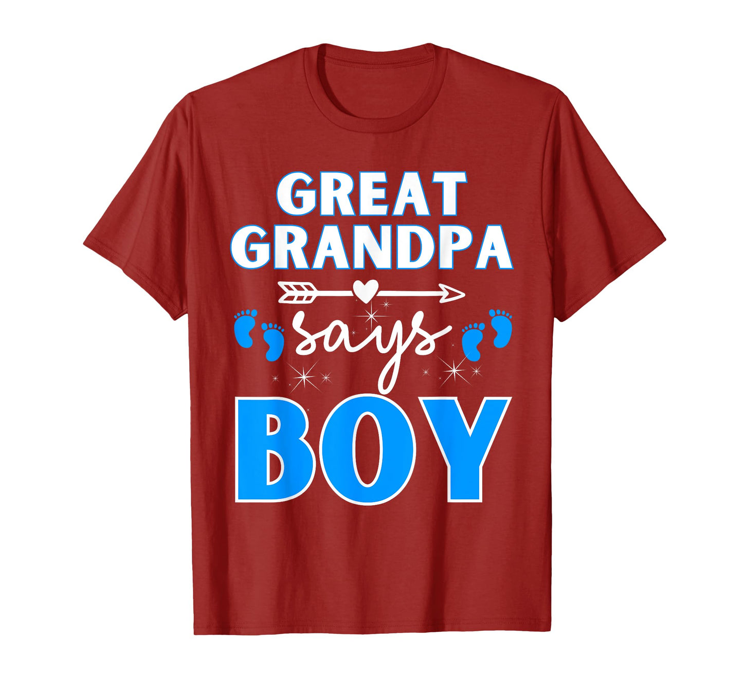 Great Grandpa Says Boy Gender Reveal Team Blue Pregnancy Tee T-Shirt