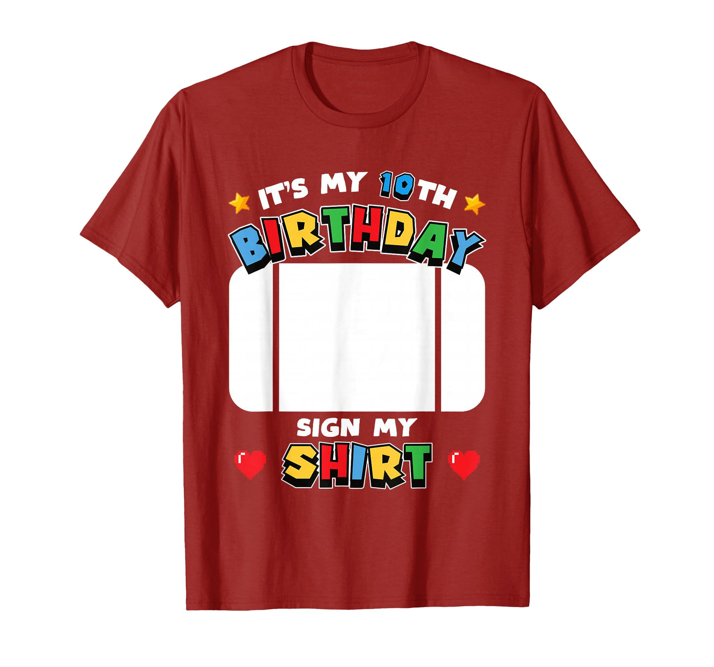 It's My 10th Birthday Sign My Shirt Video Game Theme Kids T-Shirt