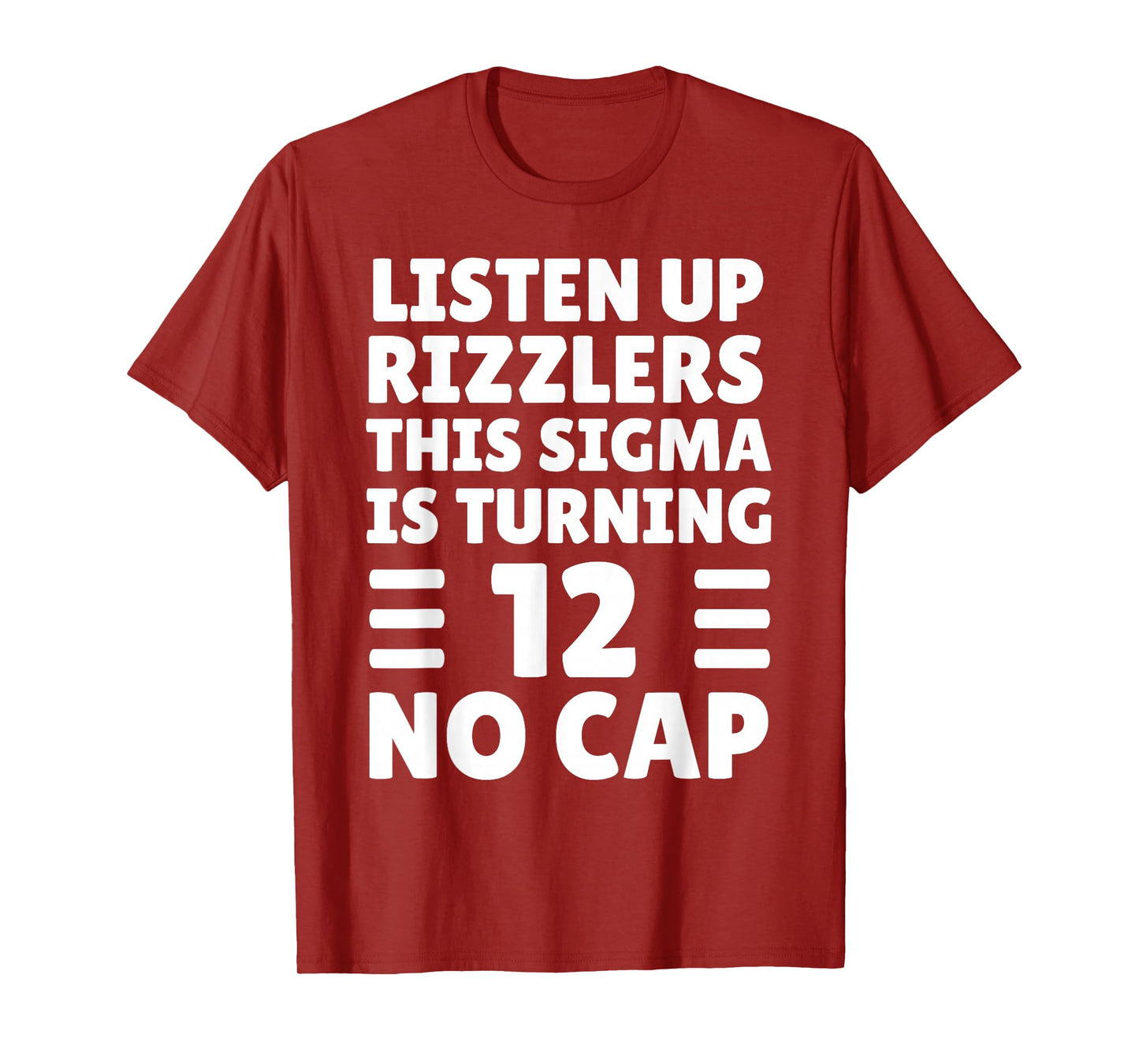 Funny 12 Year Old Birthday Shirt - Rizz, Sigma, Brain Rot T-Shirt
