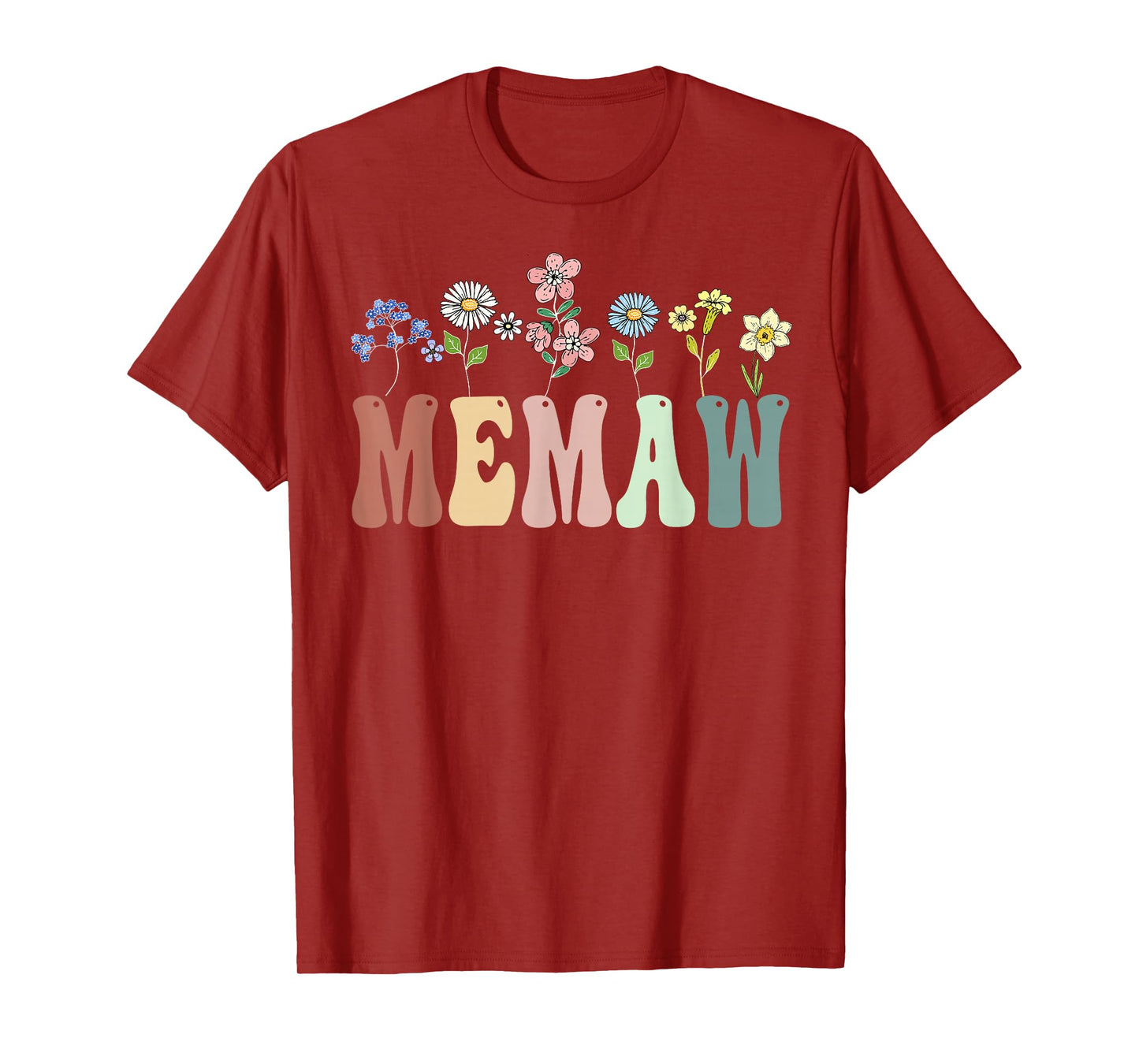 Memaw Gifts Women Wildflower Floral Design Memaw T-Shirt