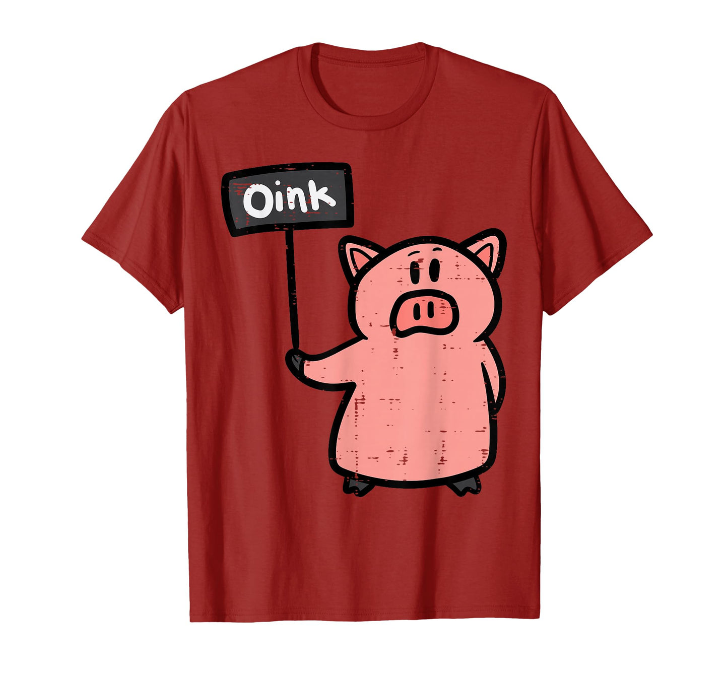 Pig Oink Sign Funny Hog Swine Farm Animal Men Women Kids T-Shirt