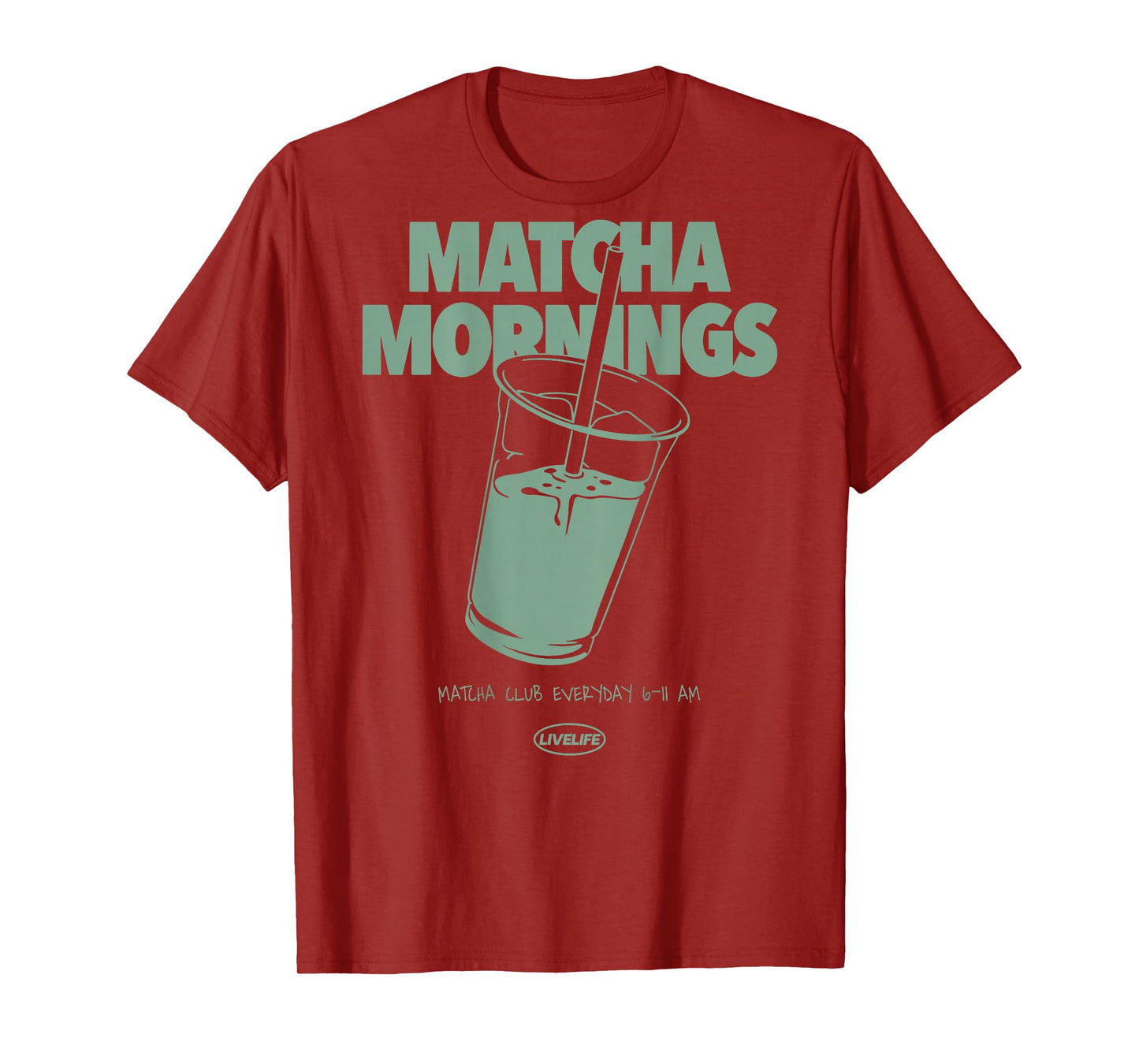 MATCHA MORNINGS X LIVELIFE Green Tea Matcha Latte Back T-Shirt
