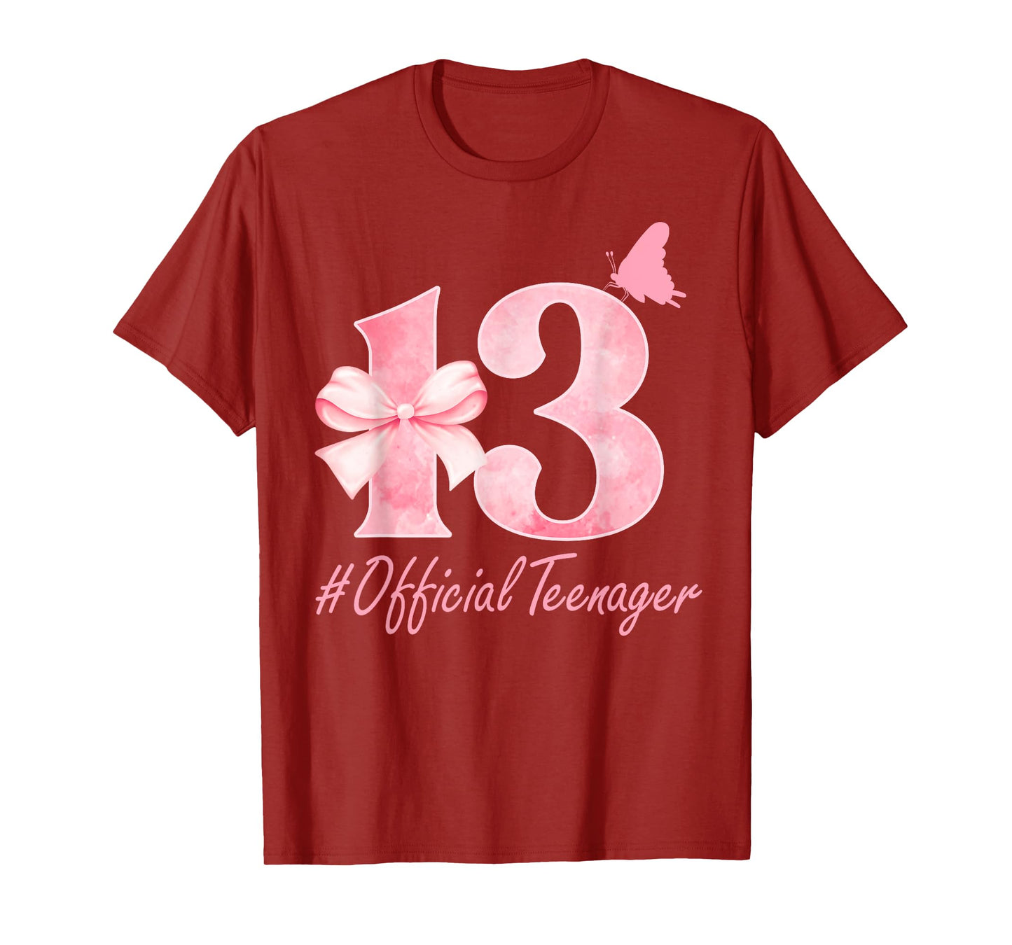 13th Birthday Coquette Bow Pink 13 Year Old Birthday Girl T-Shirt