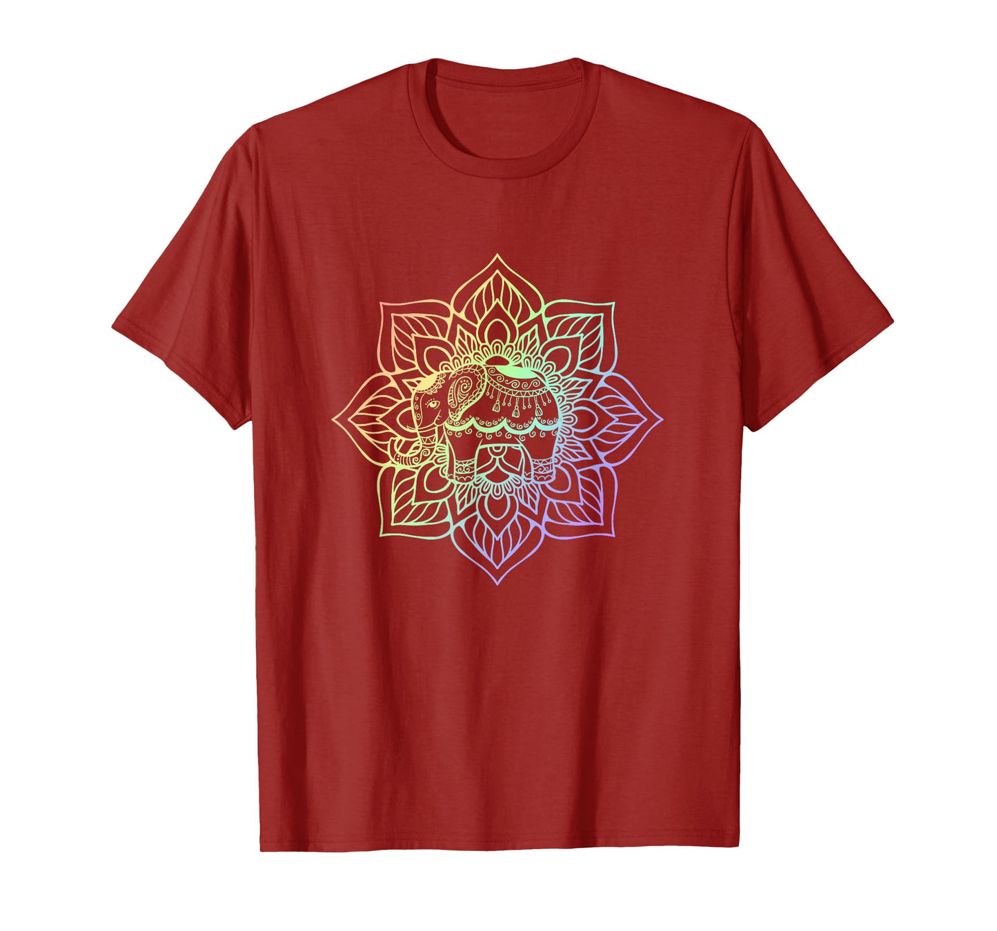 Rainbow Elephant Mandala | Spiritual New Age Buddhist Yoga T-Shirt