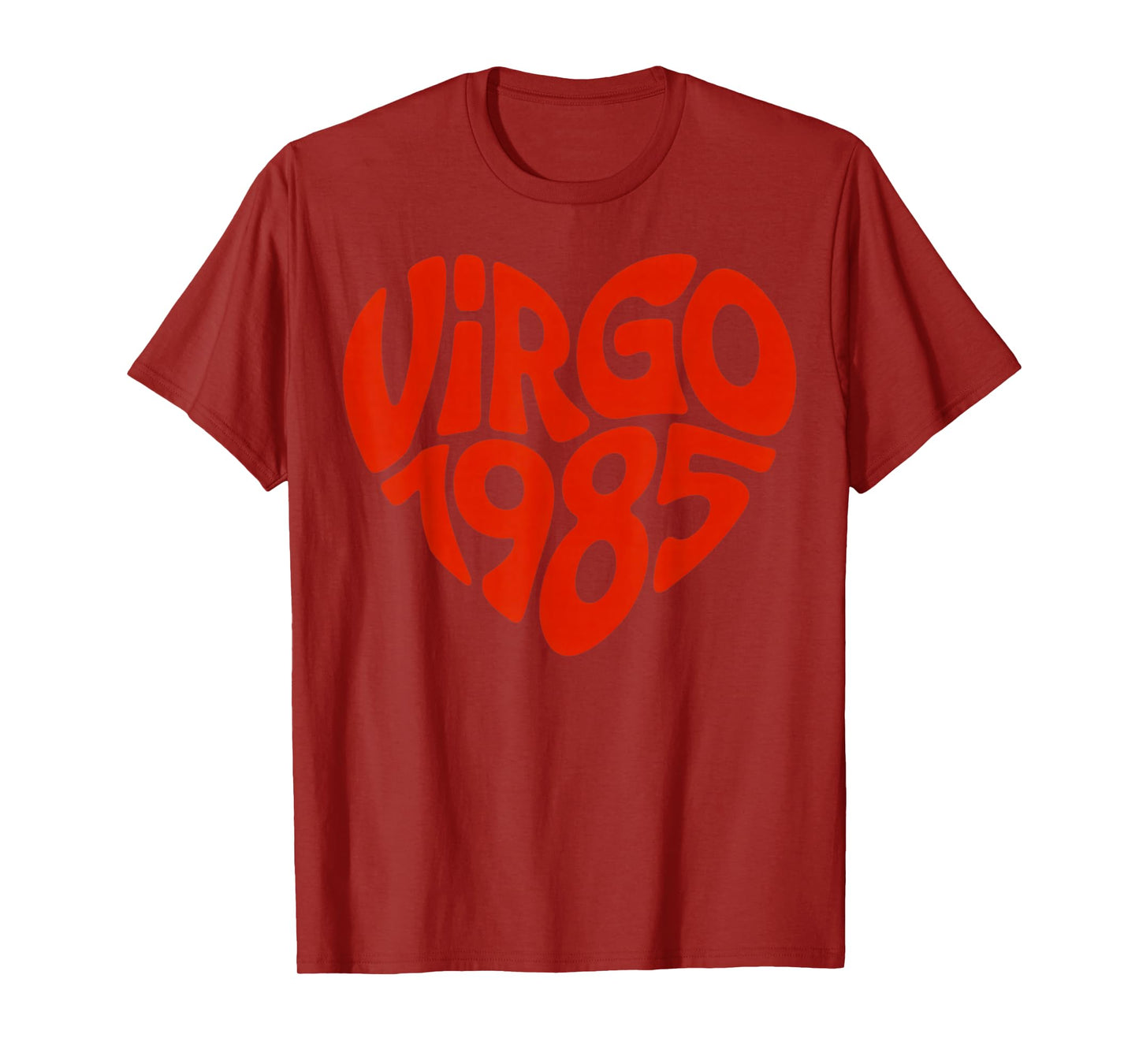 Virgo 1985 Zodiac Sign Astrology Retro Heart Birthday T-Shirt
