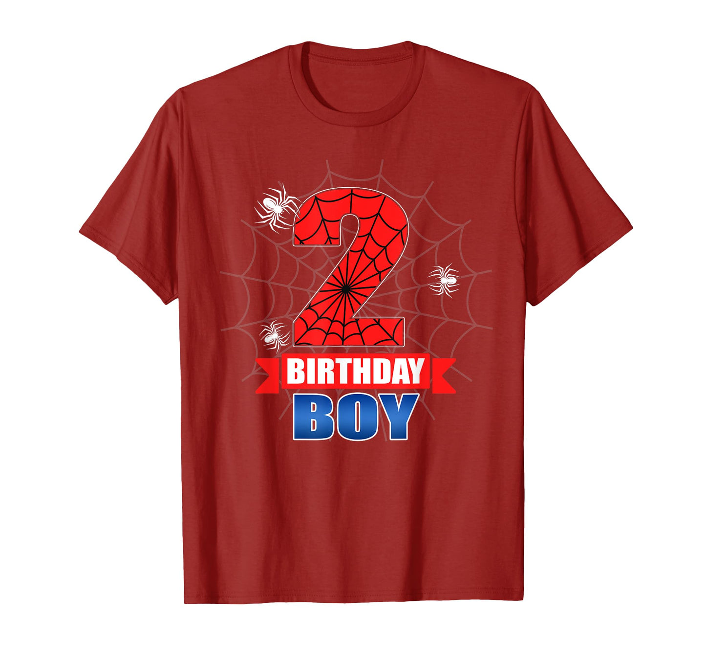 Spider Web 2 Years Old It's My 2nd Birthday Boy Party T-Shirt