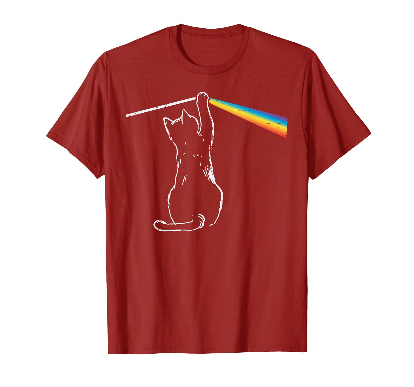 Cat Rainbow Light Cool Prism Science Spectral Men Women Kids T-Shirt