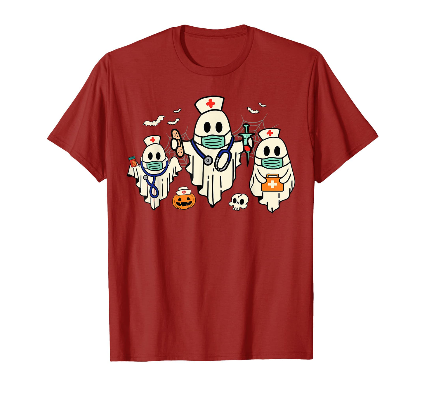 Halloween Nurse Nursing Funny Health Worker RN Ghost Nurse T-Shirt