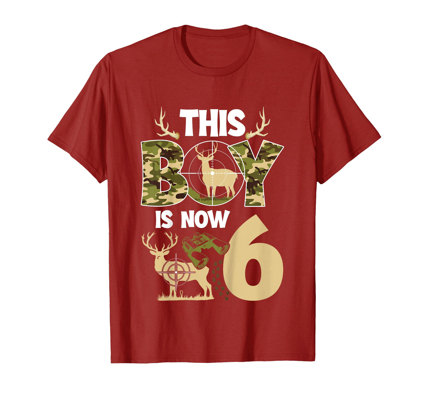 6th Hunting Birthday Party 6 Year Old Hunter Birthday T-Shirt
