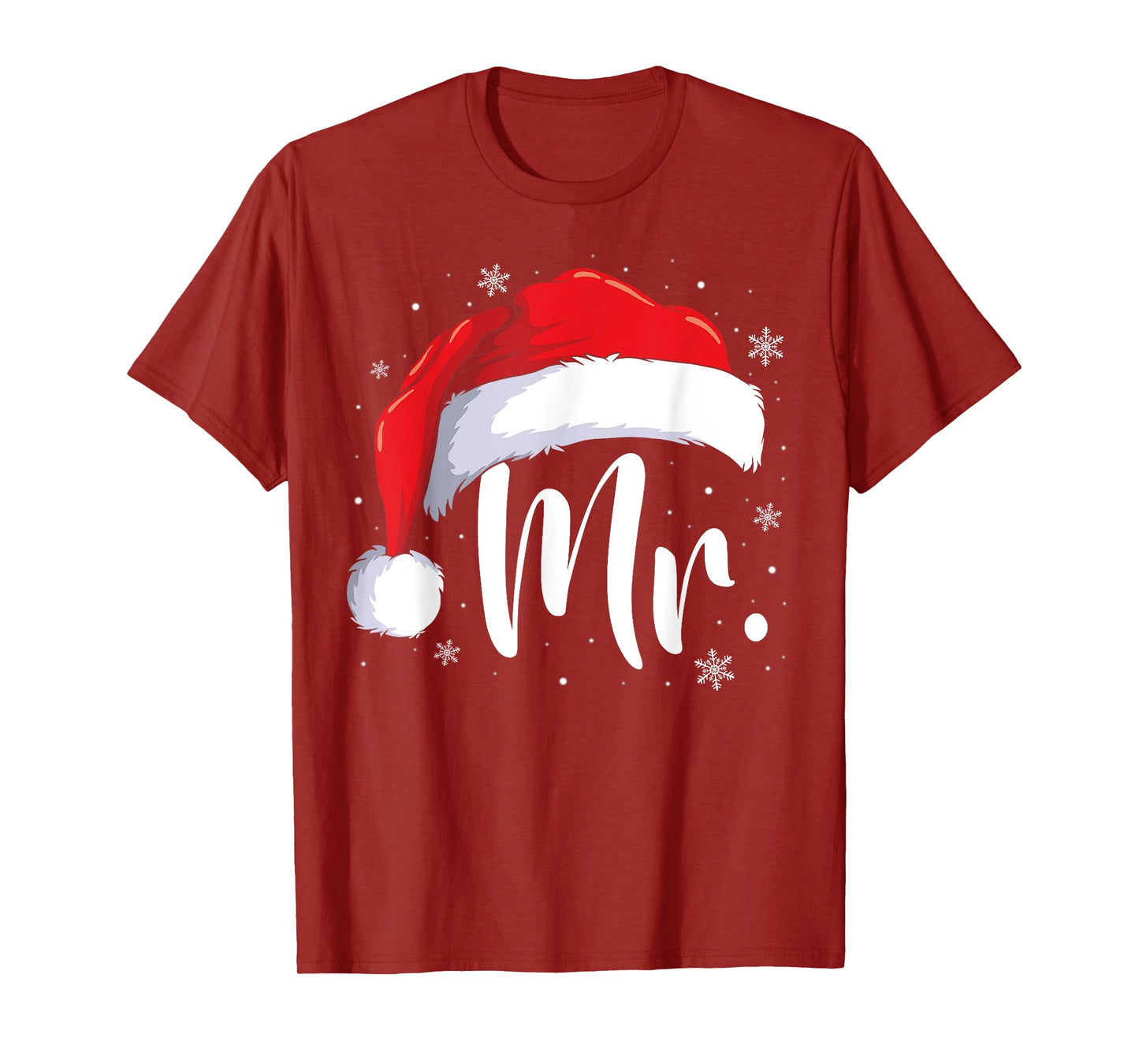 Mr and Mrs Claus Couples Matching Christmas Pajamas Santa T-Shirt