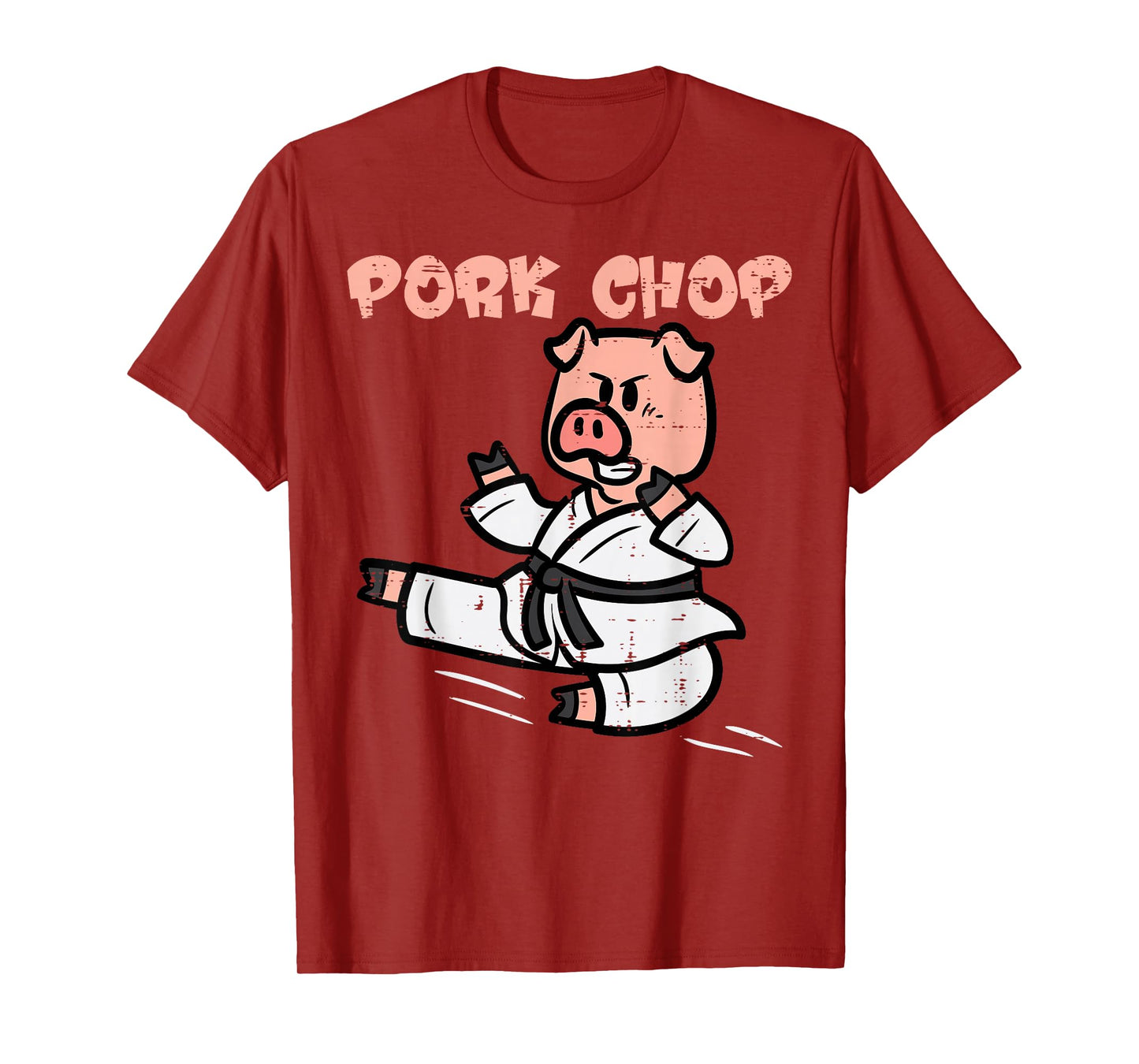 Pig Karate Pork Chop Funny Hog Swine Pun Men Boys Kids Women T-Shirt