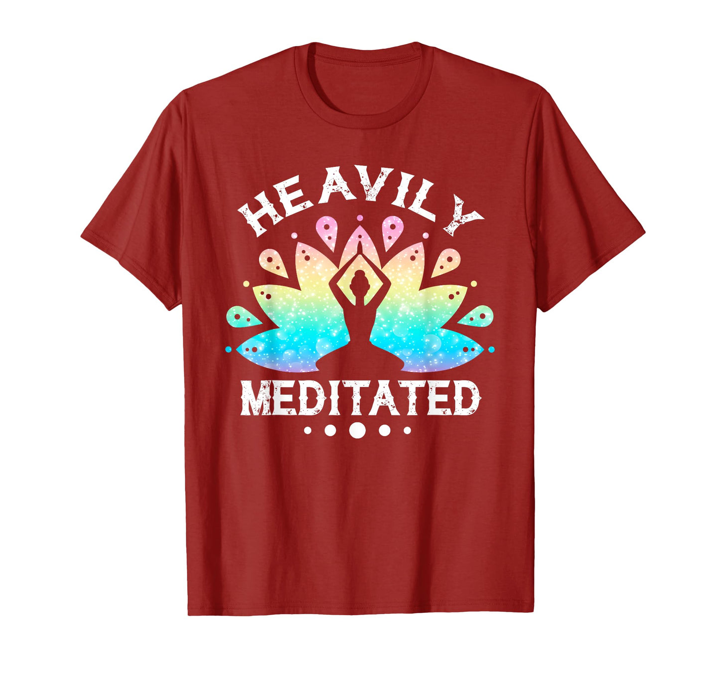 Heavily Meditated Men Women Funny Yoga Meditation T-Shirt
