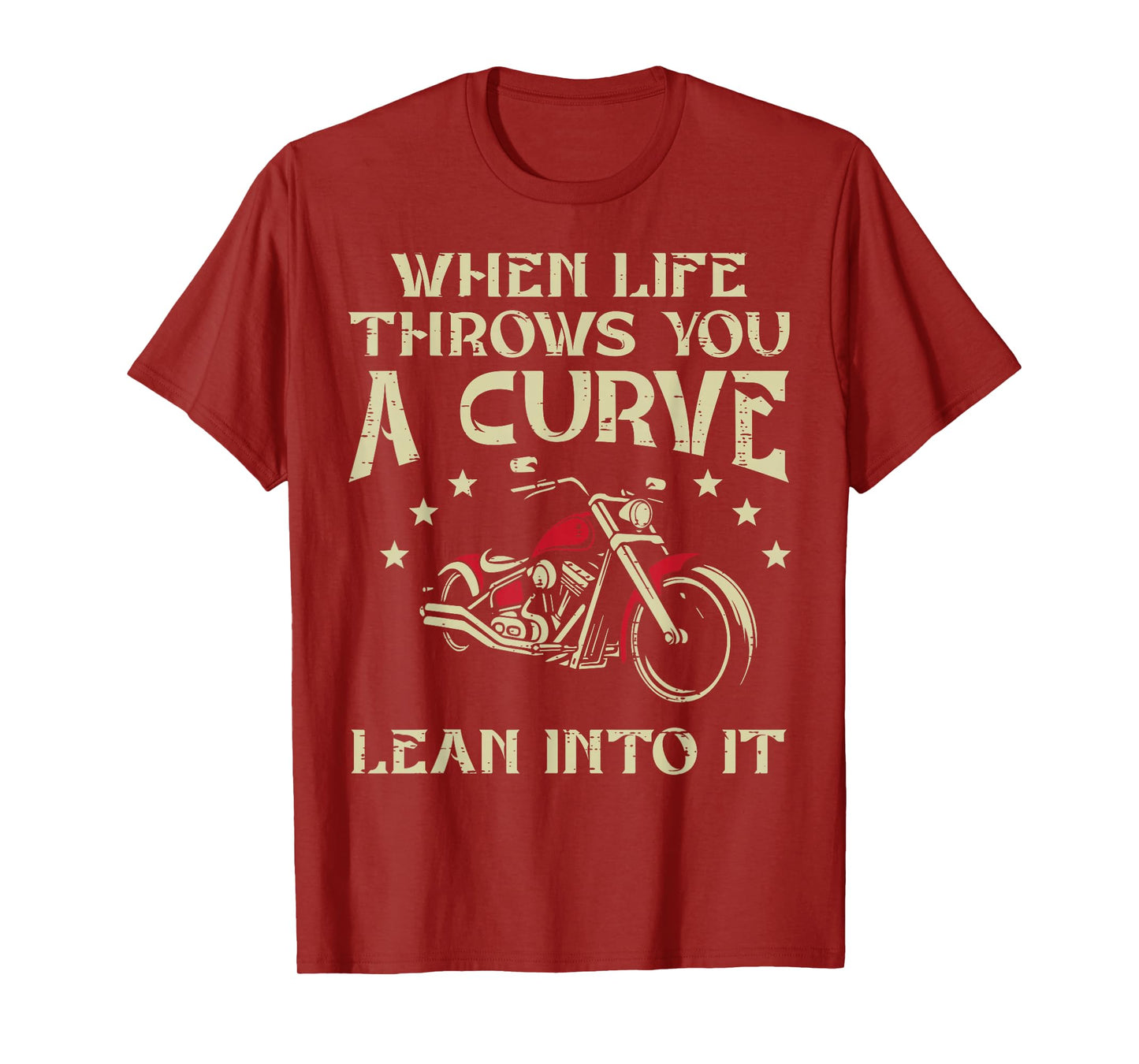 Biker When Life Throws You A Curve Motorcycle Men Women Kids T-Shirt
