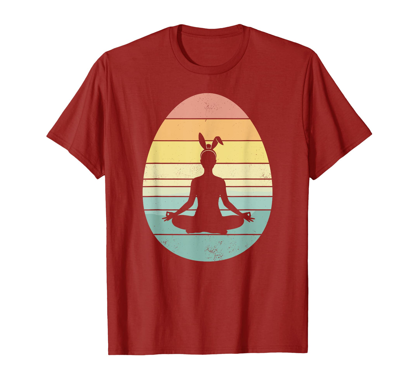 Retro Yoga Easter Egg Easter Day Mediation Womens Mens Kids T-Shirt