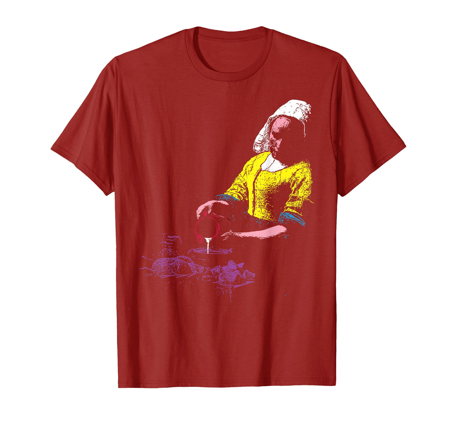 Vermeer The Milkmaid Pop Art 80s Pop Minimal Baroque Art T-Shirt