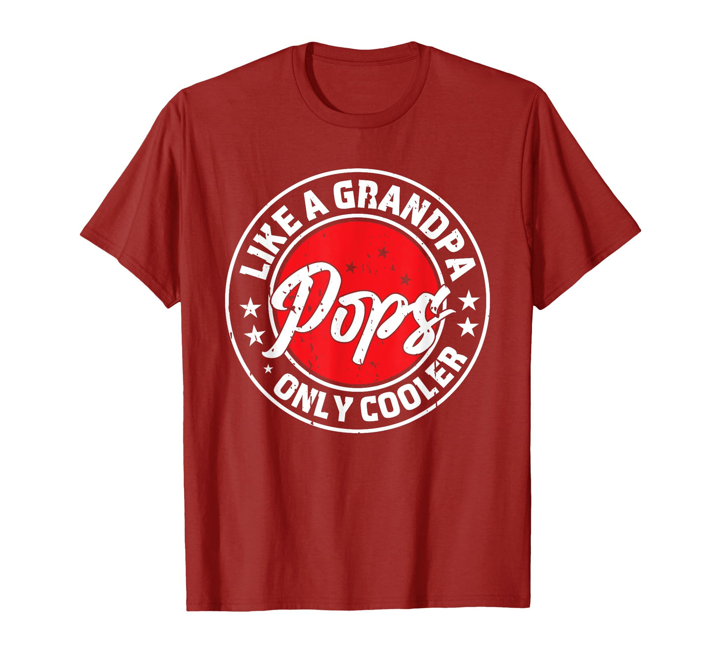 Pops Like A Grandpa Only Cooler Retro Men Father's Day T-Shirt