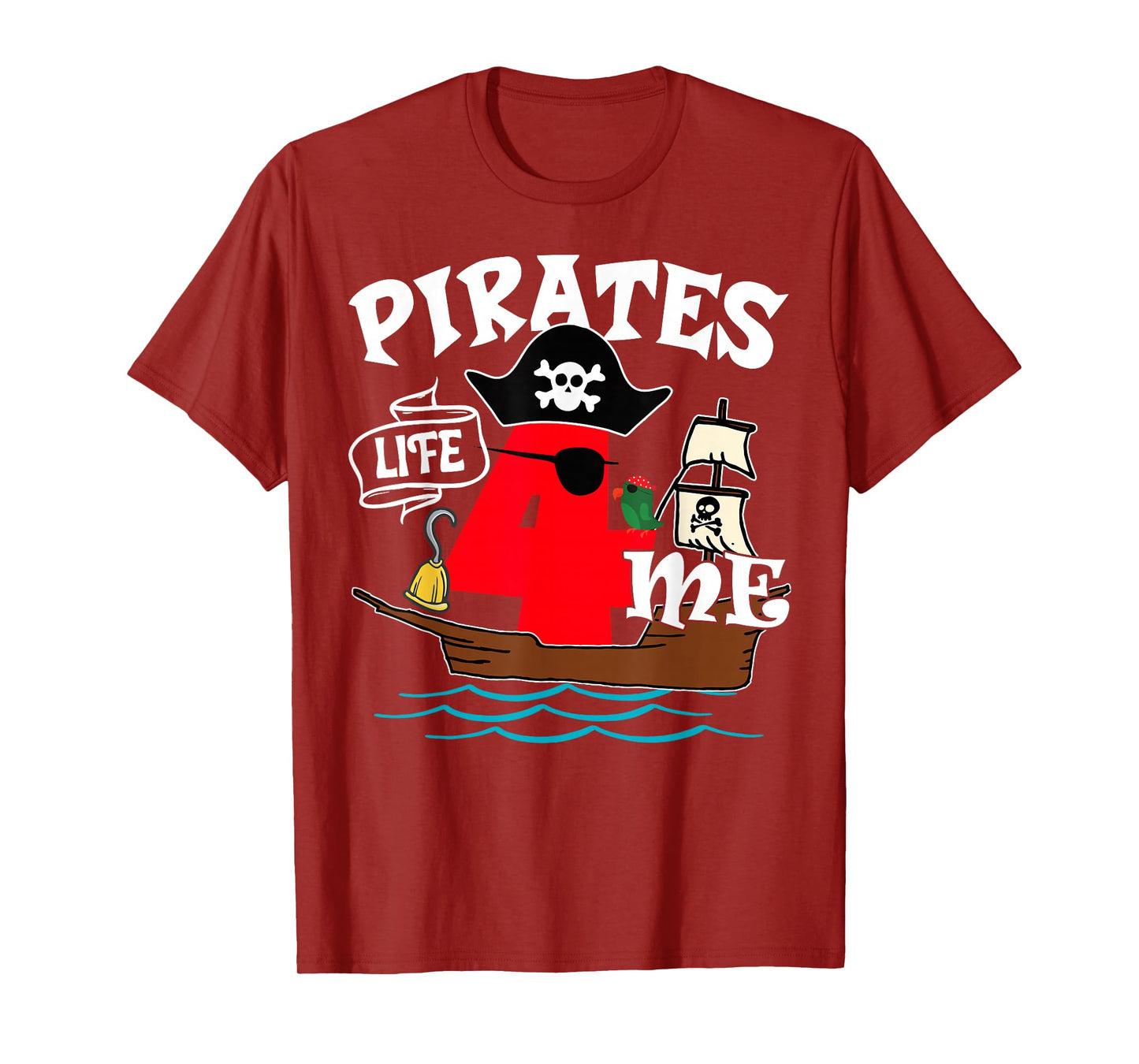 Pirates Life 4 Me 4th Birthday Boy 4 Years Old Birthday Vibe T-Shirt