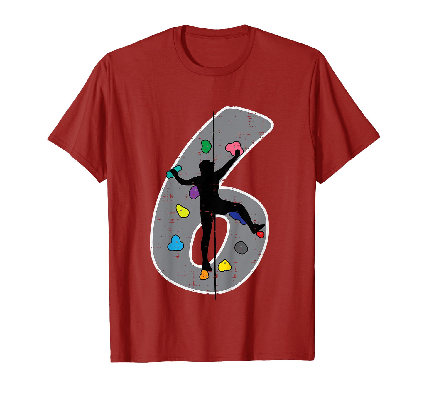 6th Birthday Rock Climbing 6 Six Year Old Bday Boys Girls T-Shirt
