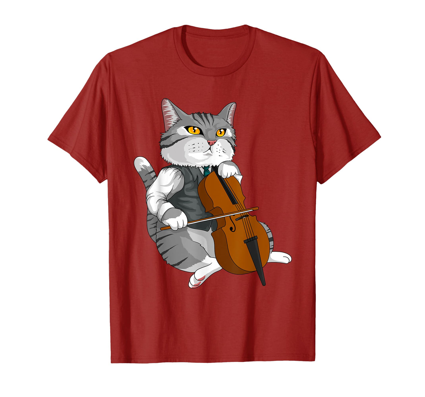 Cat Playing Cello Violin musical instrument T-Shirt