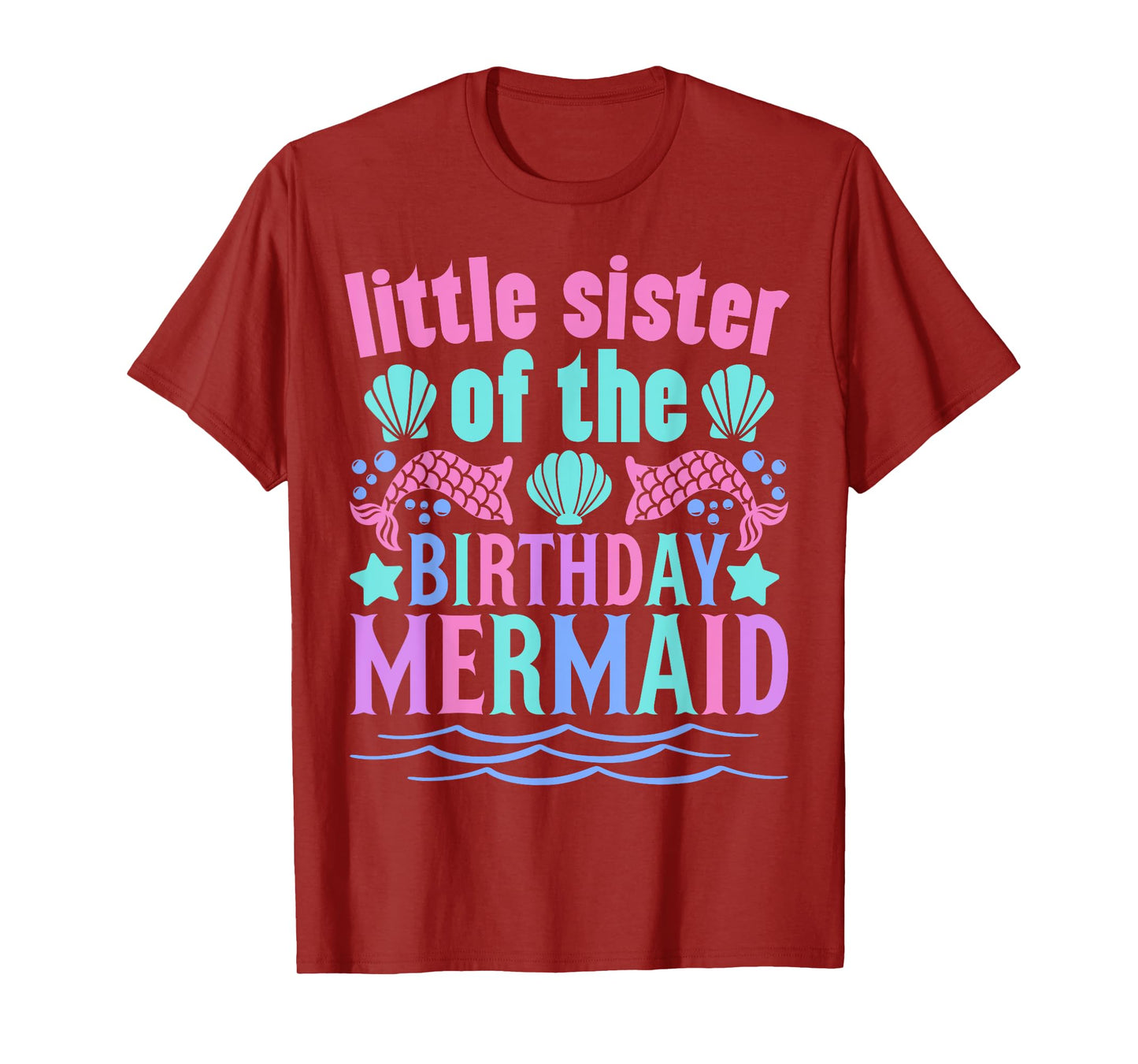 Little Sister Of Birthday Mermaid Party Outfit Cute Mermaid T-Shirt