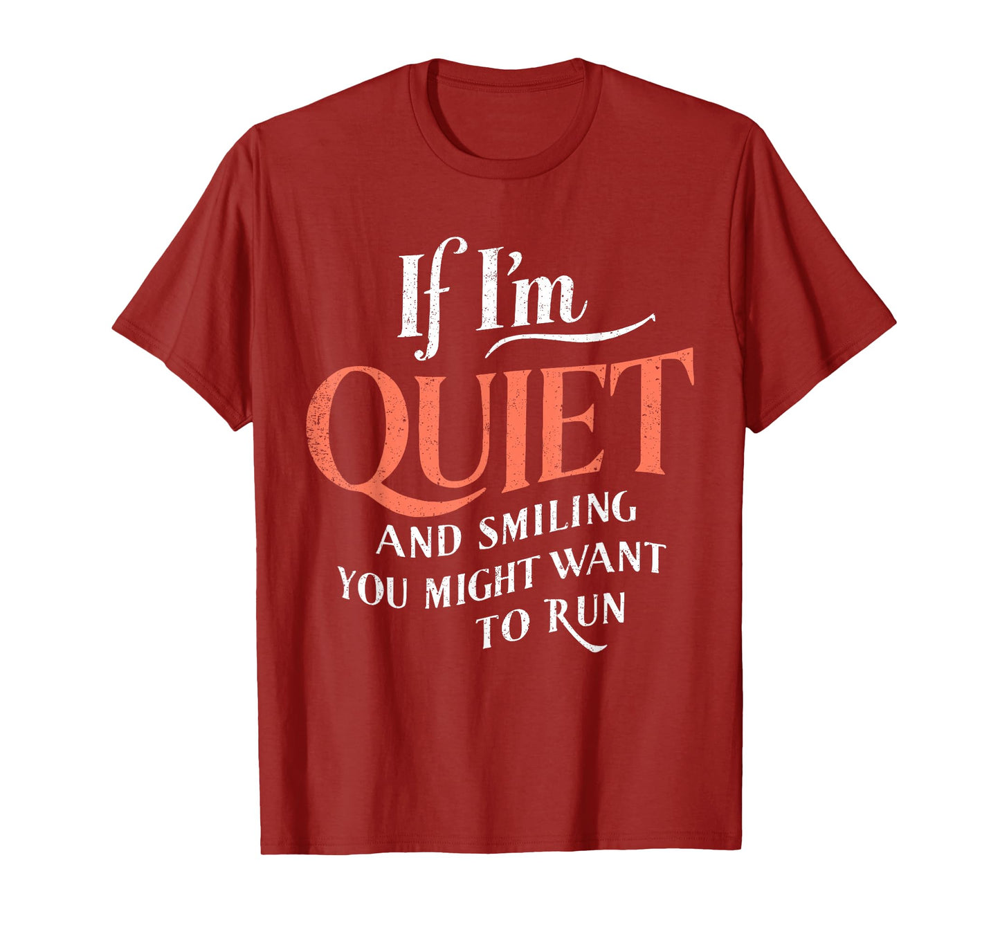 If I'm Quiet And Smilling You Might Want To Run Funny Humor T-Shirt