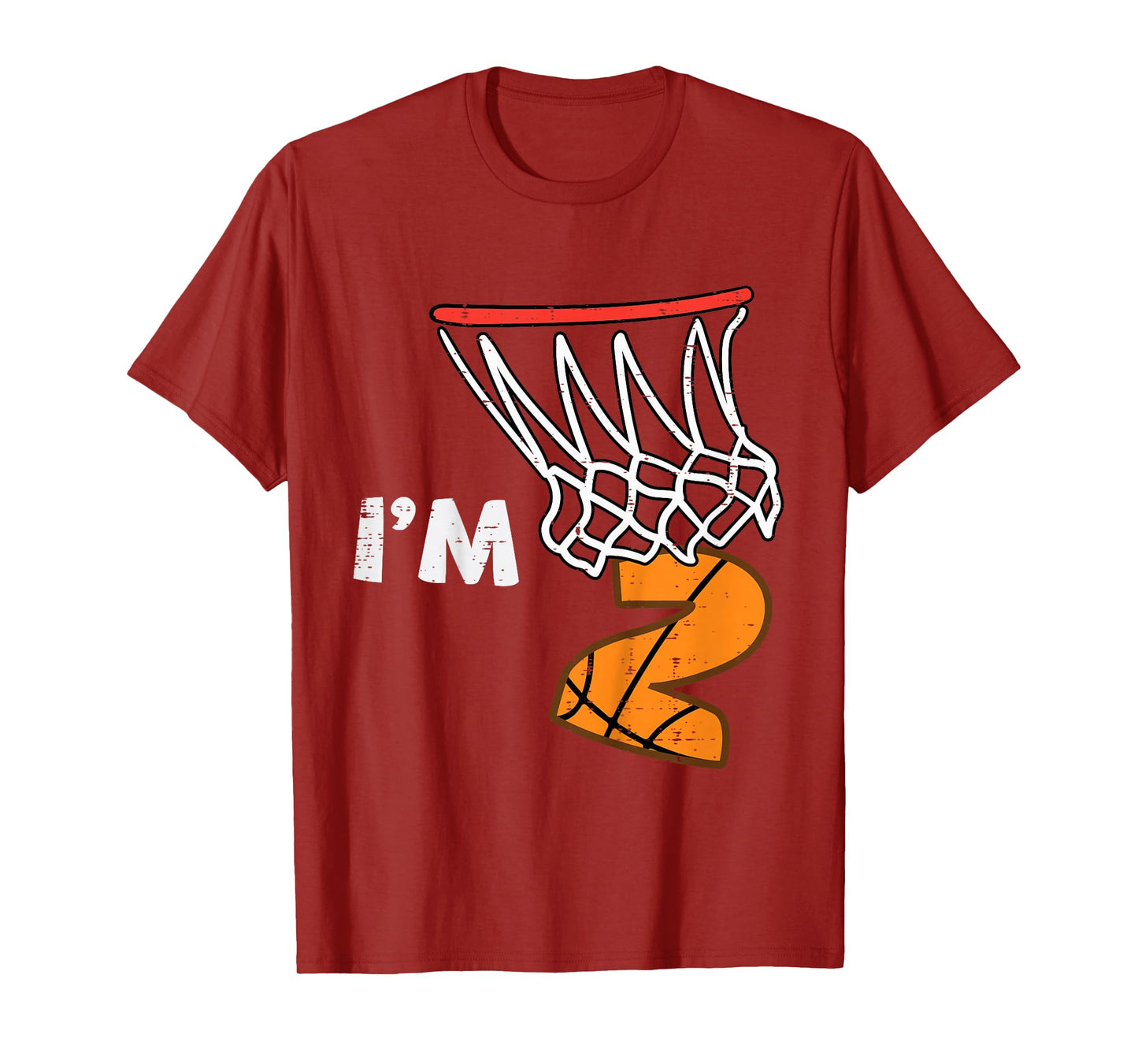 Kids 2nd Birthday Basketball Im 2 Two Year Old Bday Toddler Boys T-Shirt