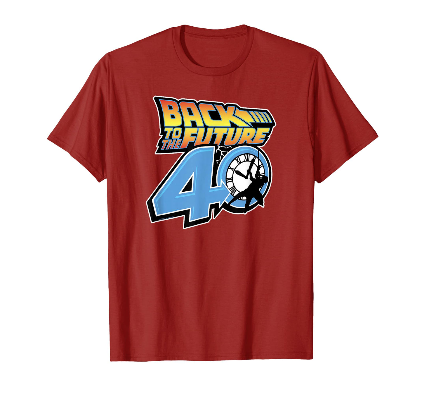 Back To The Future 40th Anniversary Clock Tower Logo T-Shirt