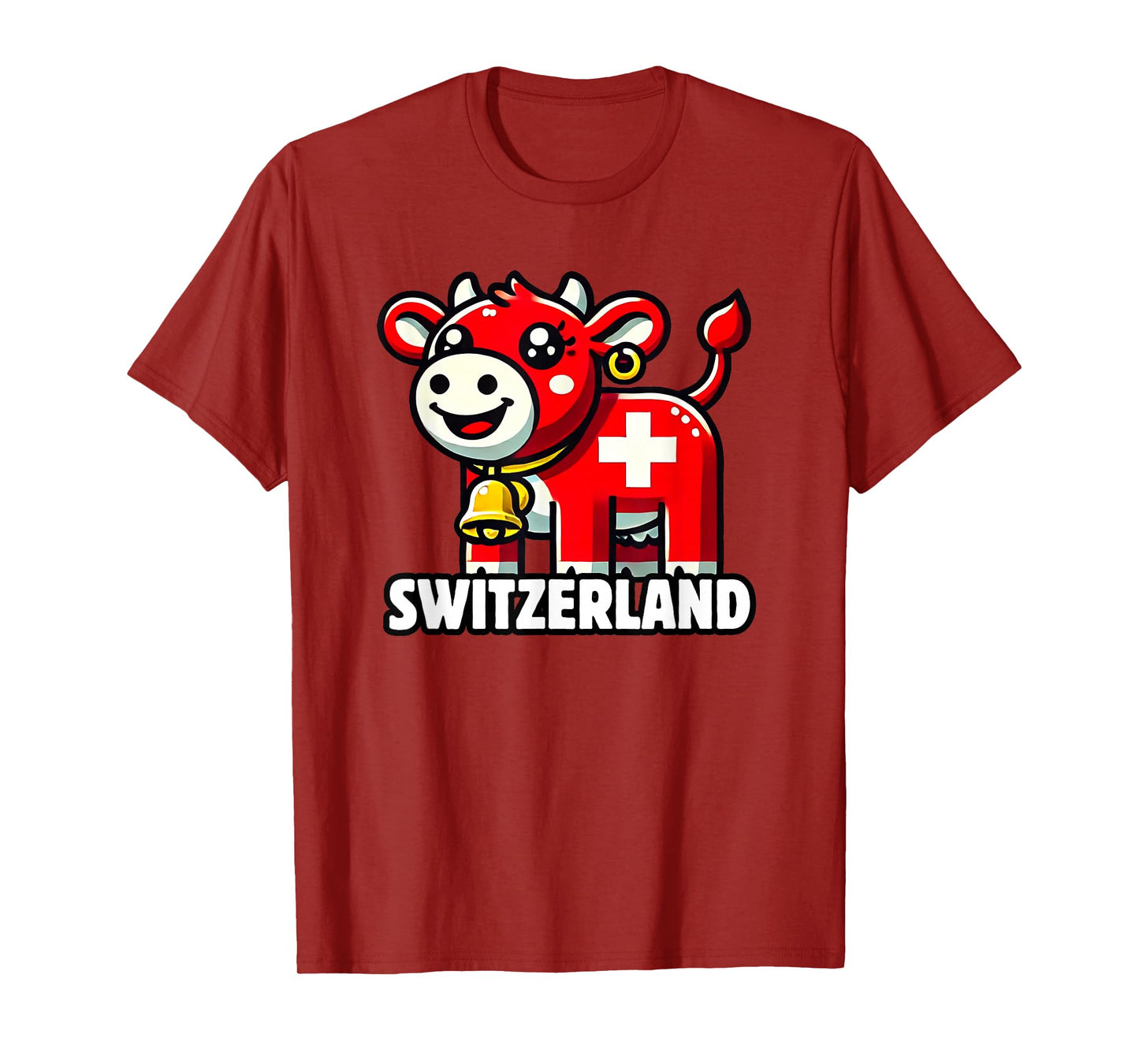 Swiss Cow Flag Switzerland Cute Swiss Alps T-Shirt