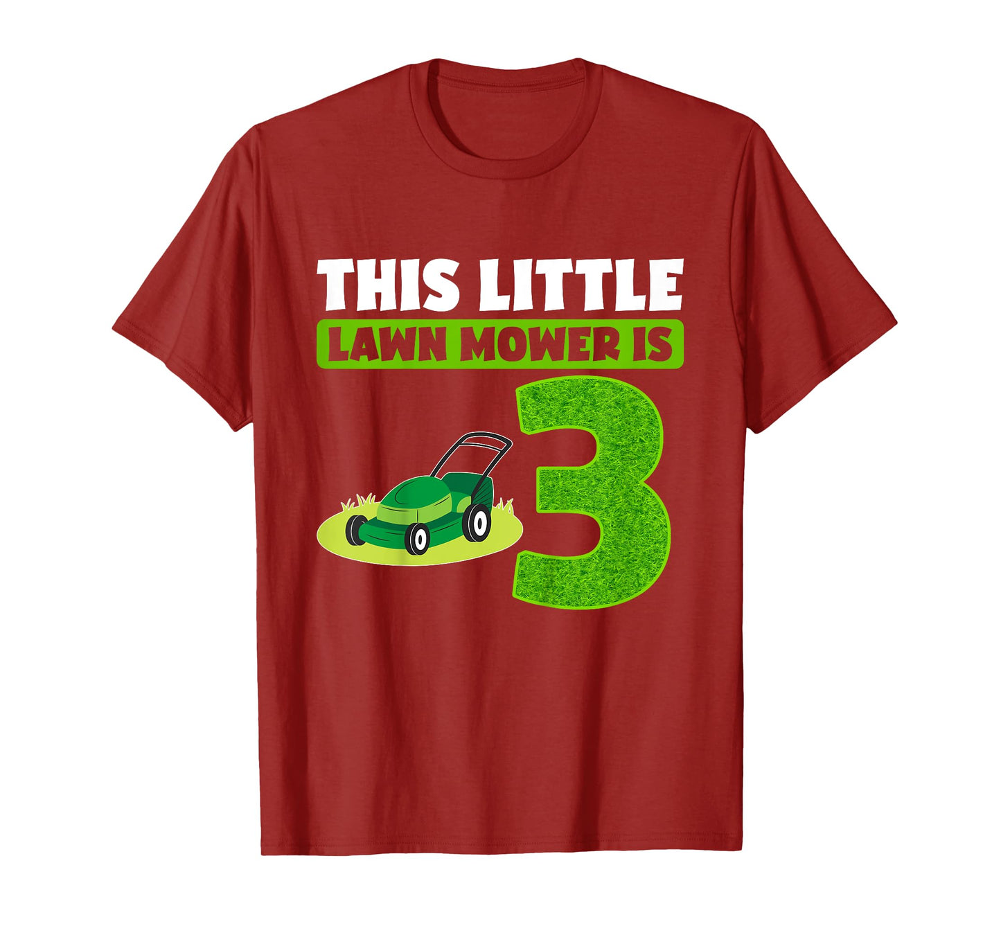 Kids 3rd Lawn Mower Birthday Party Three Year Old Boy Lawn Mowing T-Shirt