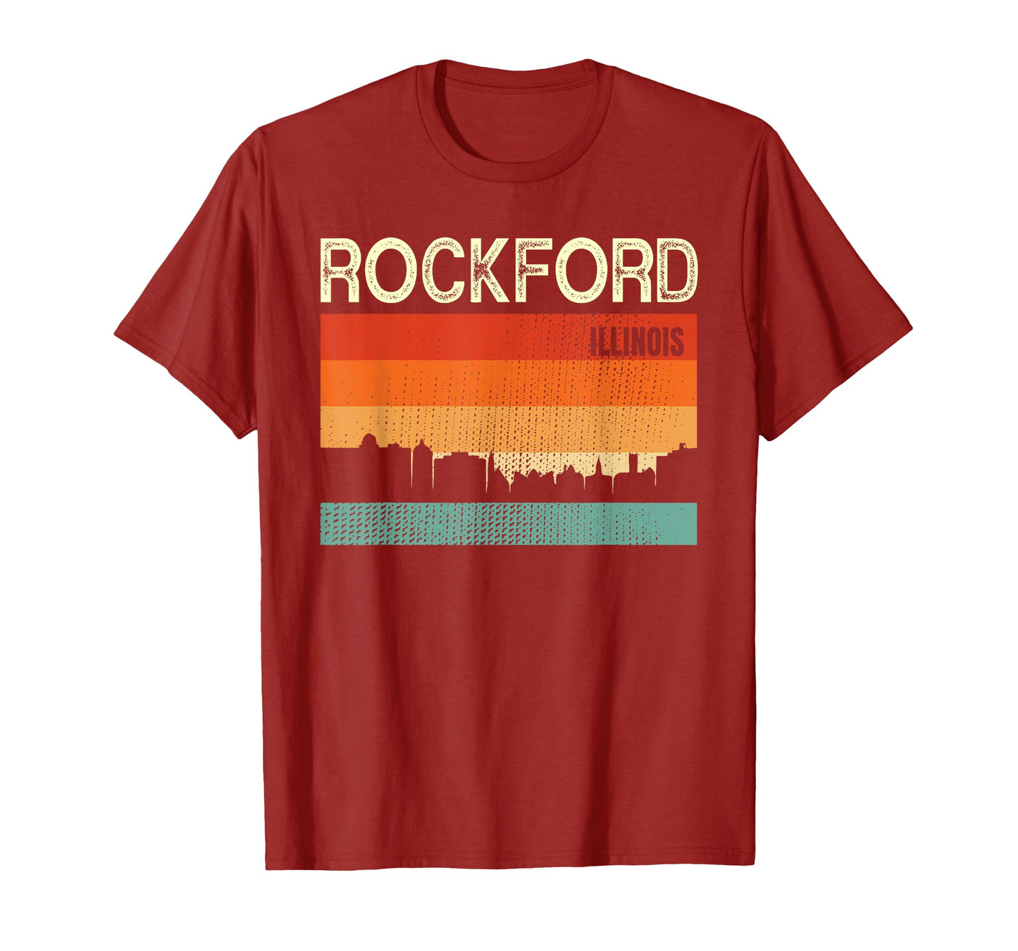 Rockford Illinois Town Skyline T-Shirt