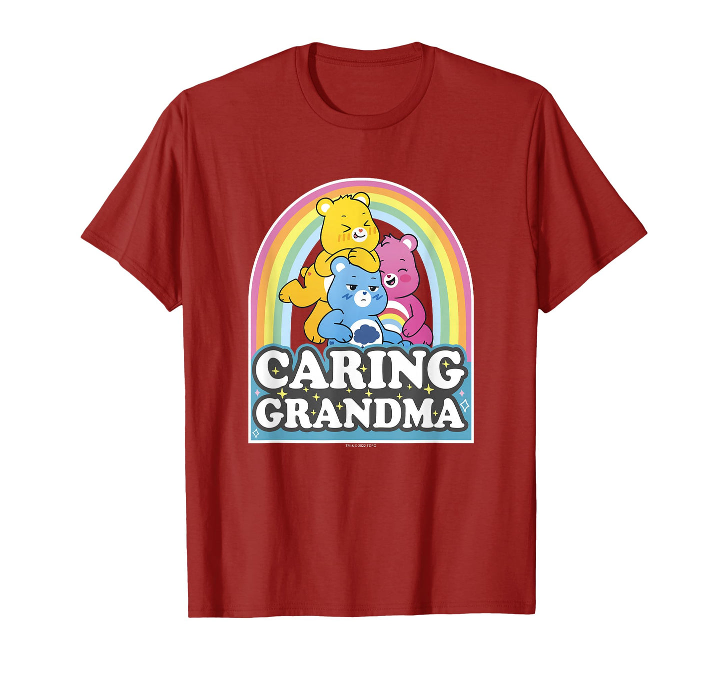 Care Bears Caring Grandma Retro Rainbow Grumpy Group Shot T-Shirt